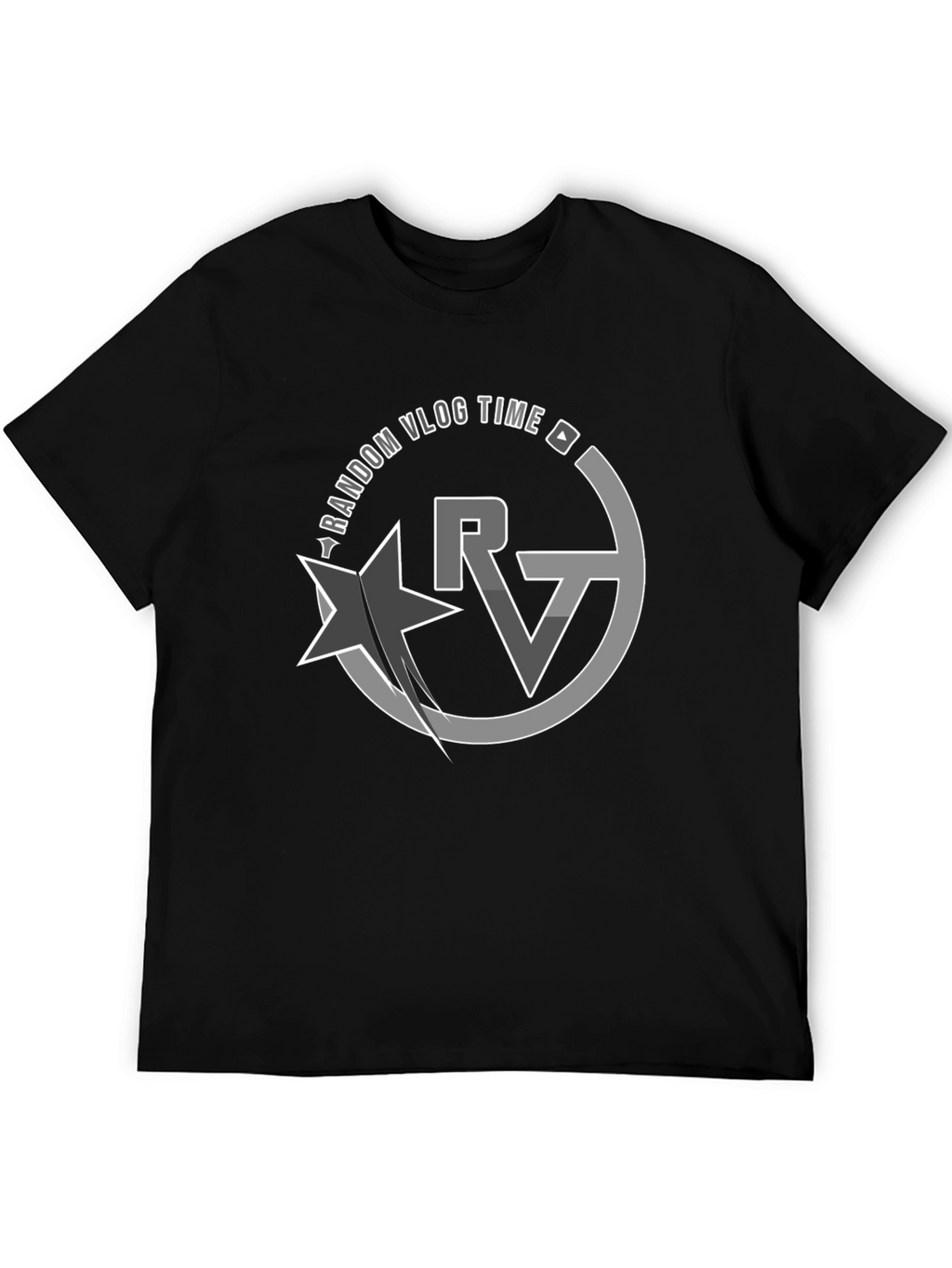 Random Vlog Time Graphic Black T-Shirt