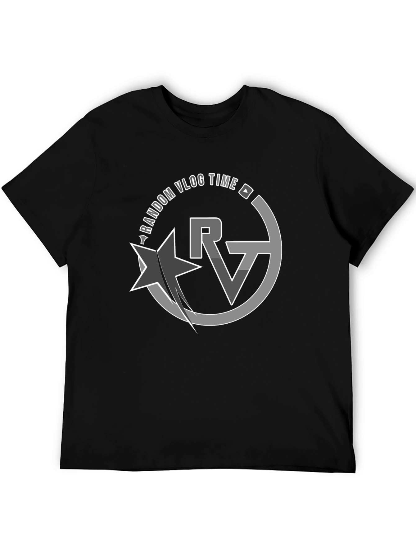 Random Vlog Time Graphic Black T-Shirt