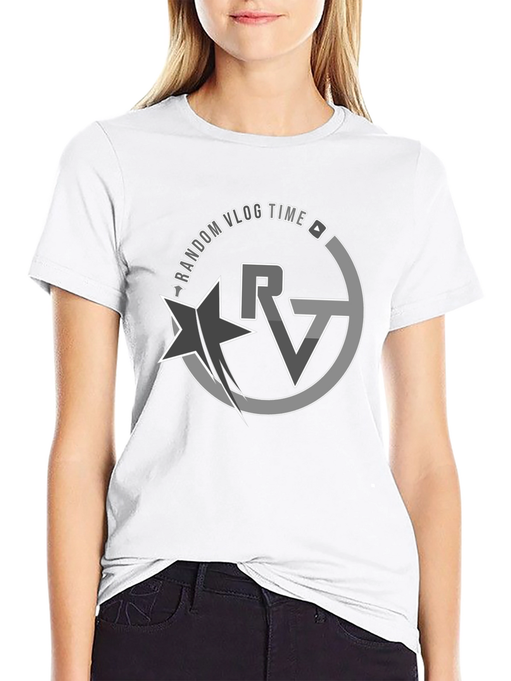 Random Vlog Time Graphic Black T-Shirt