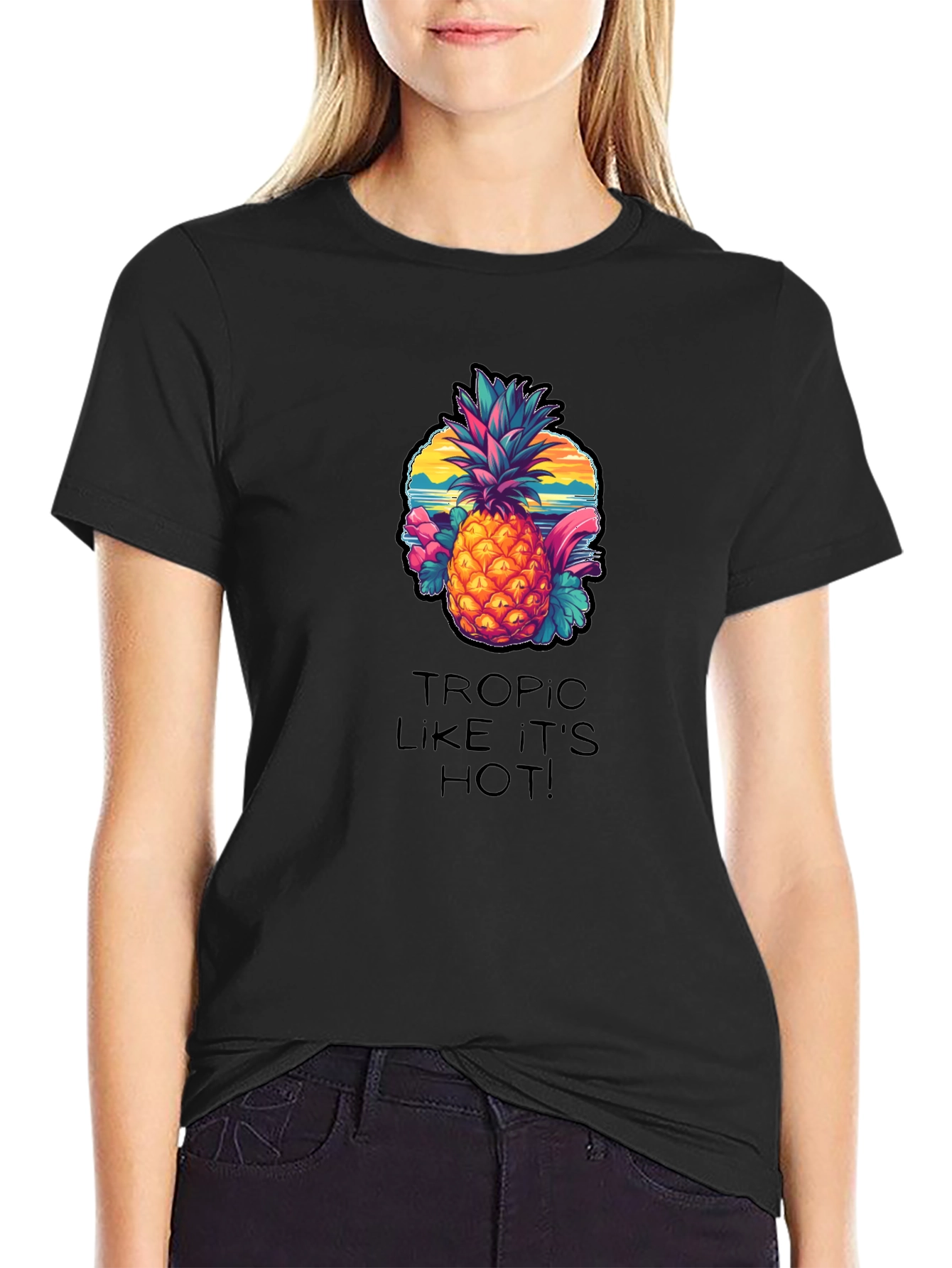Tropical Pineapple Graphic Tee - Tropic Like Its Hot!