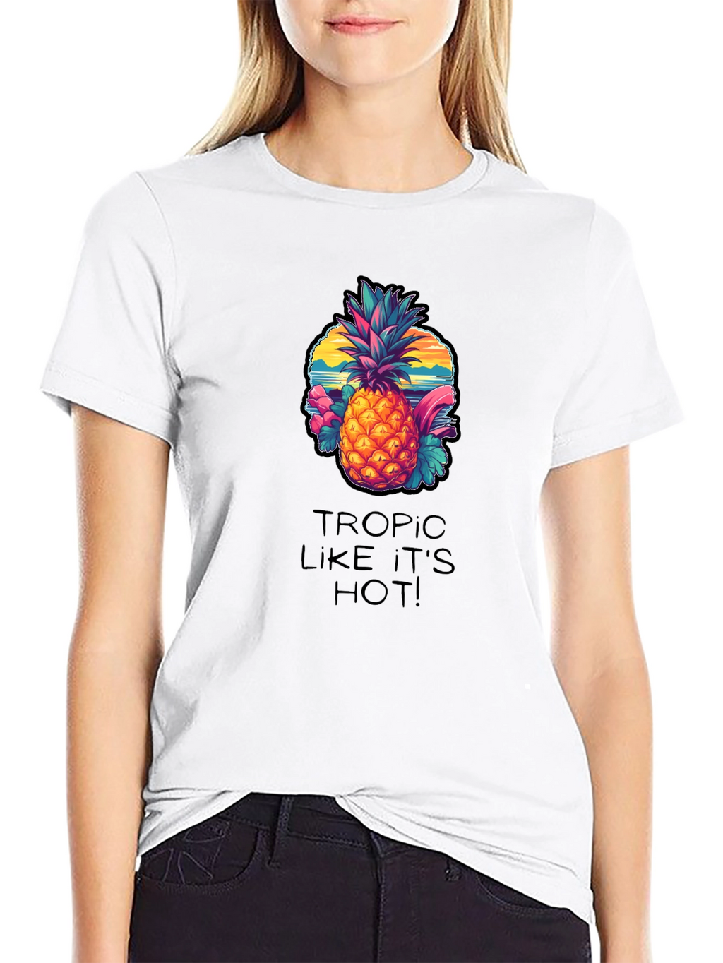 Tropical Pineapple Graphic Tee - Tropic Like Its Hot!