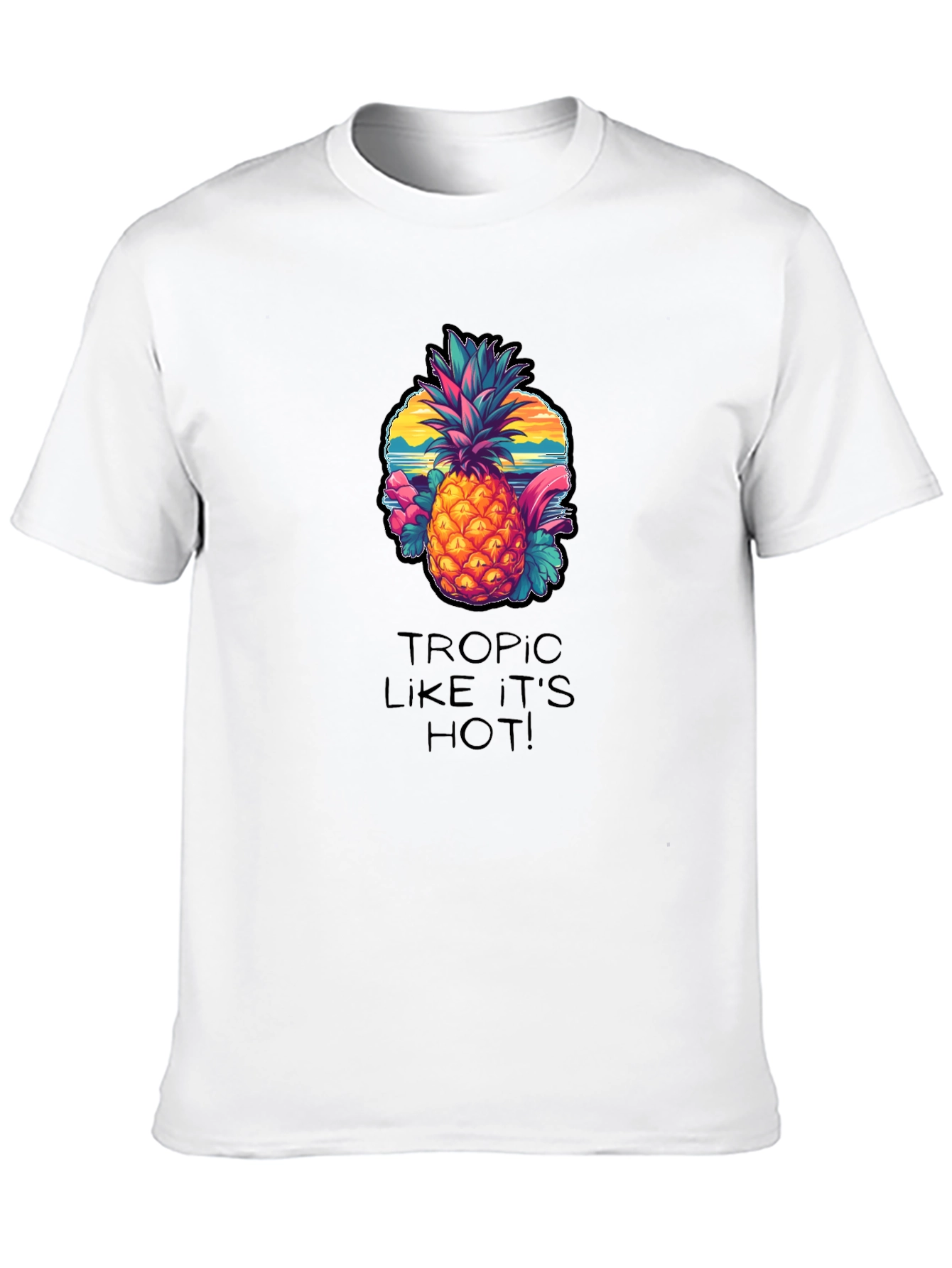 Tropical Pineapple Graphic Tee - Tropic Like Its Hot!