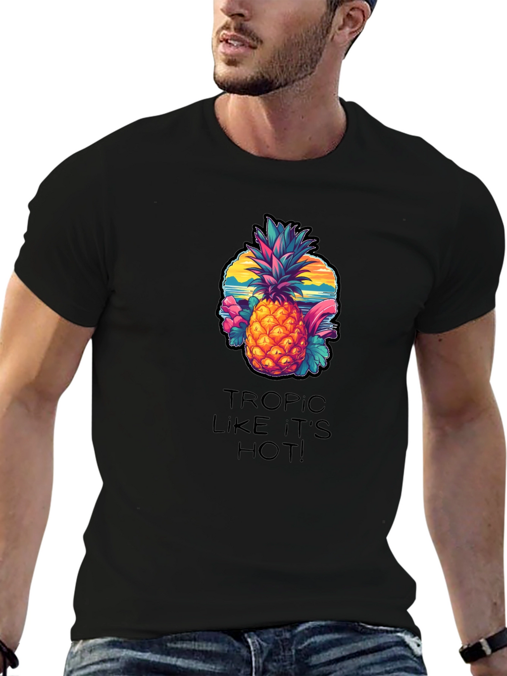 Tropical Pineapple Graphic Tee - Tropic Like Its Hot!