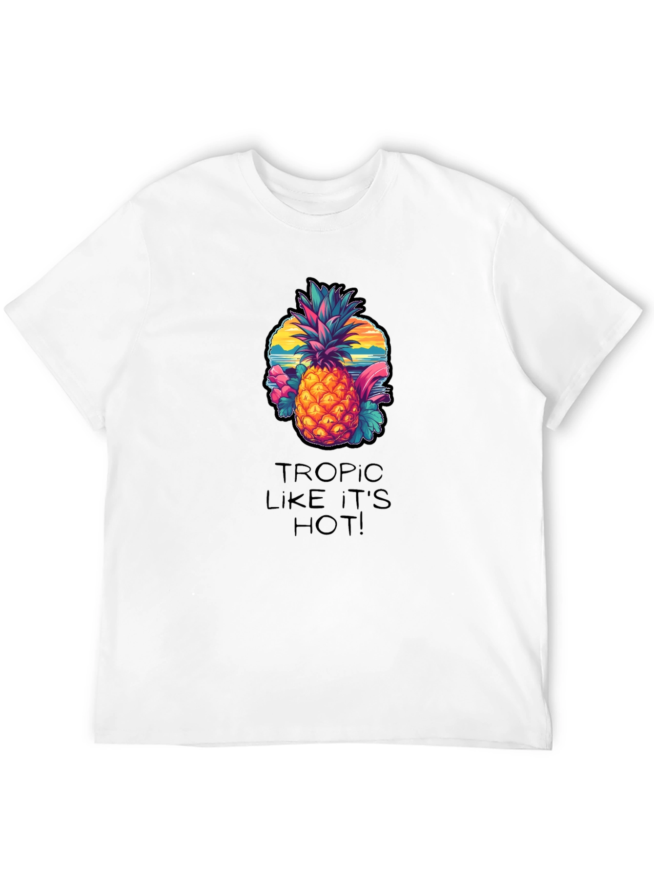 Tropical Pineapple Graphic Tee - Tropic Like Its Hot!
