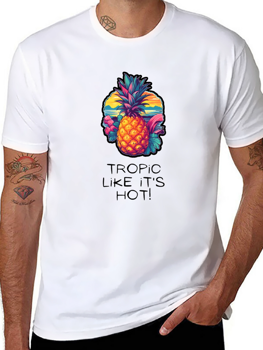 Tropical Pineapple Graphic Tee - Tropic Like Its Hot!