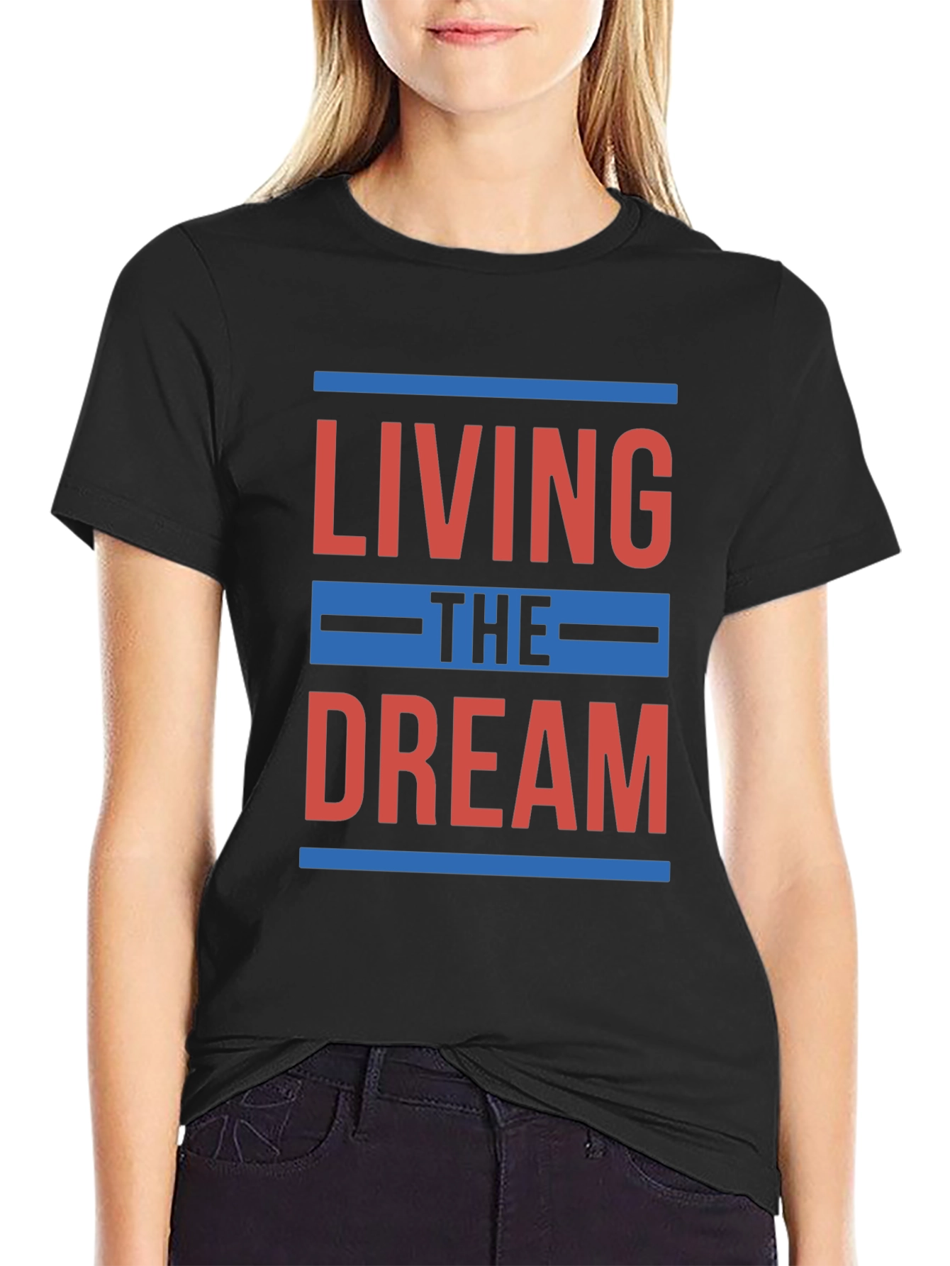 Living the Dream Graphic T-Shirt - Black