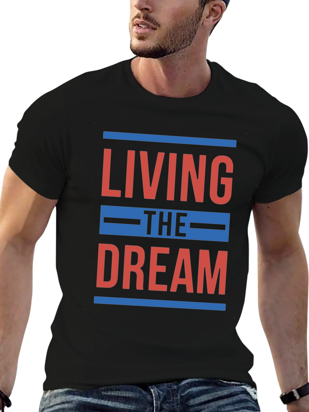 Living the Dream Graphic T-Shirt - Black