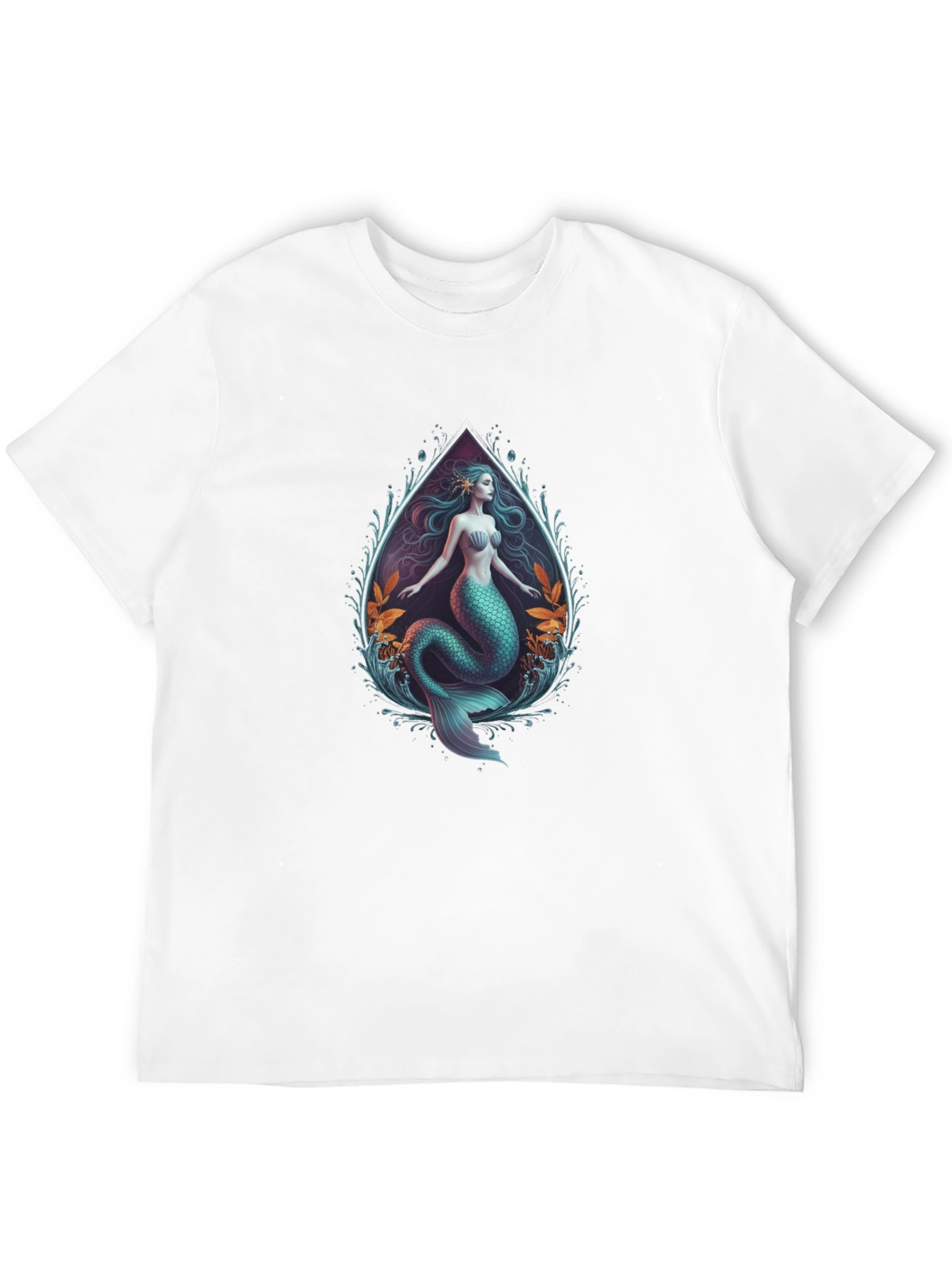 Mermaid Graphic Tee - Black Cotton Blend