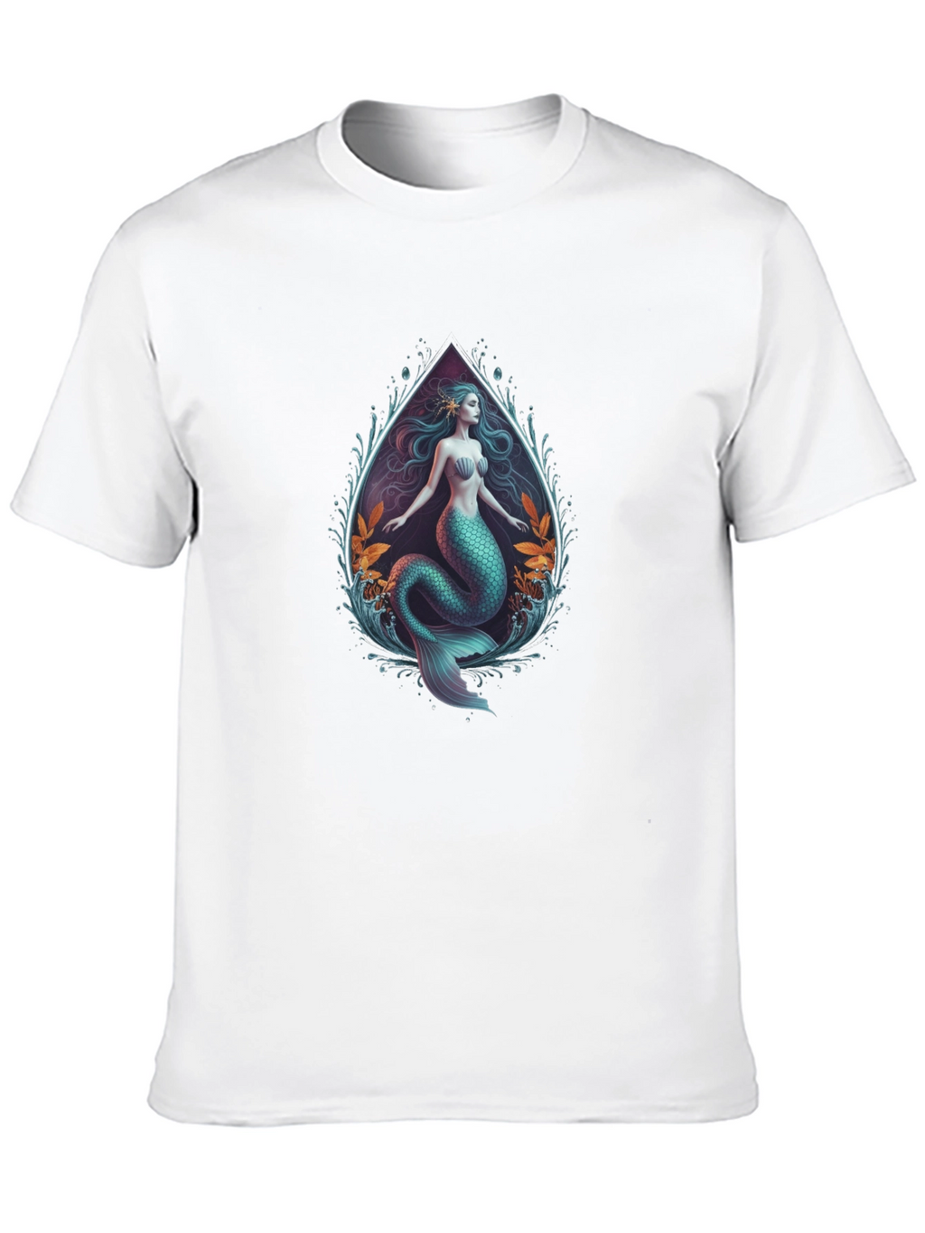 Mermaid Graphic Tee - Black Cotton Blend