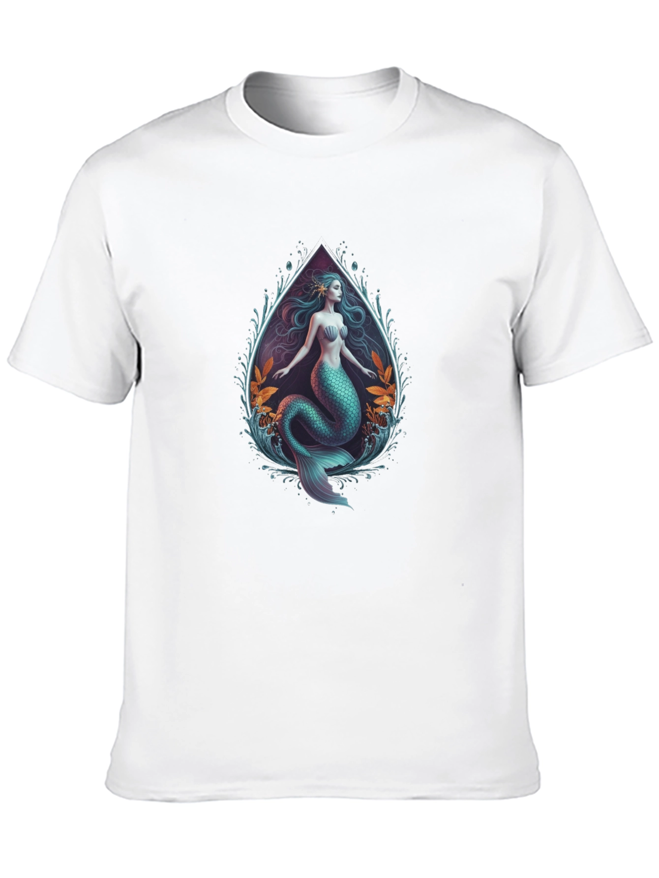 Mermaid Graphic Tee - Black Cotton Blend
