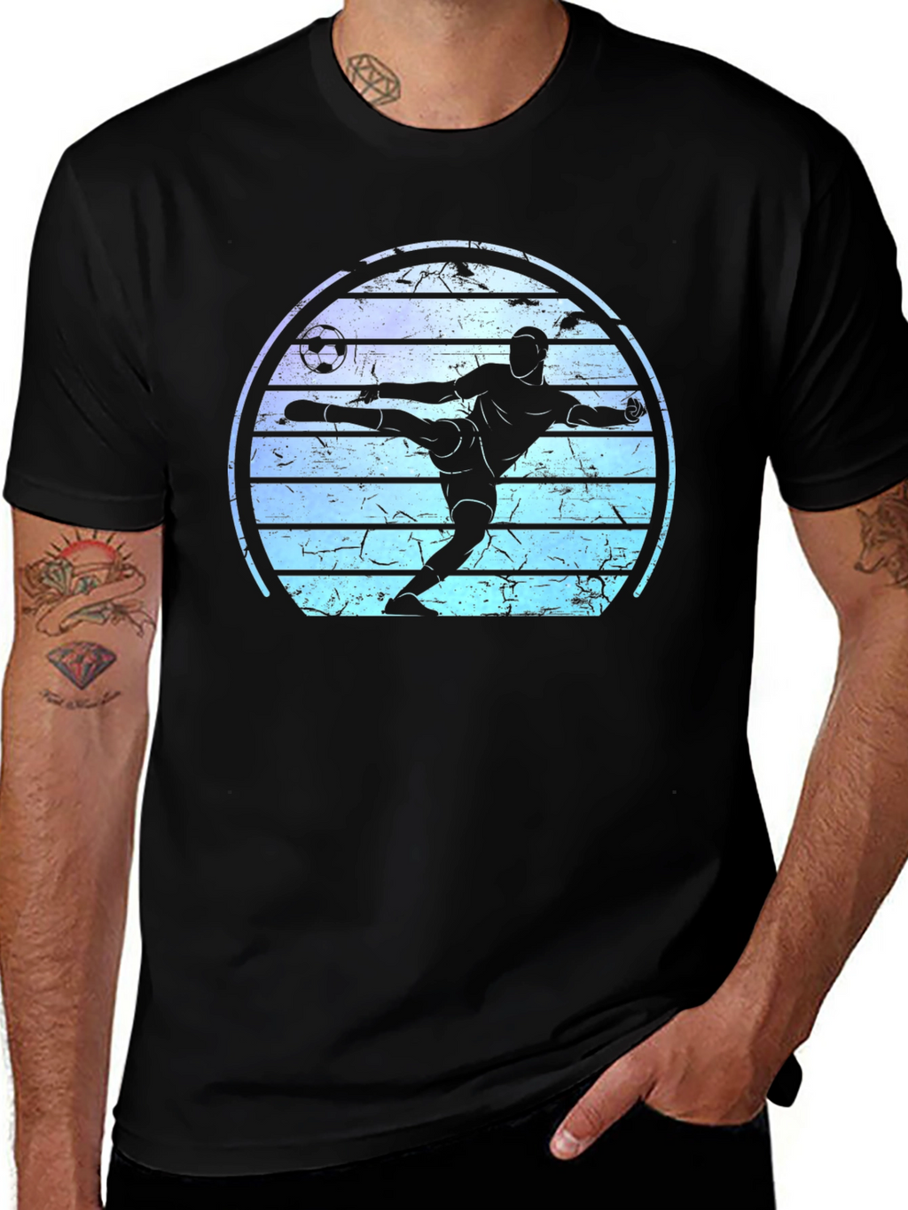 Soccer Player Graphic Tee - Retro Style