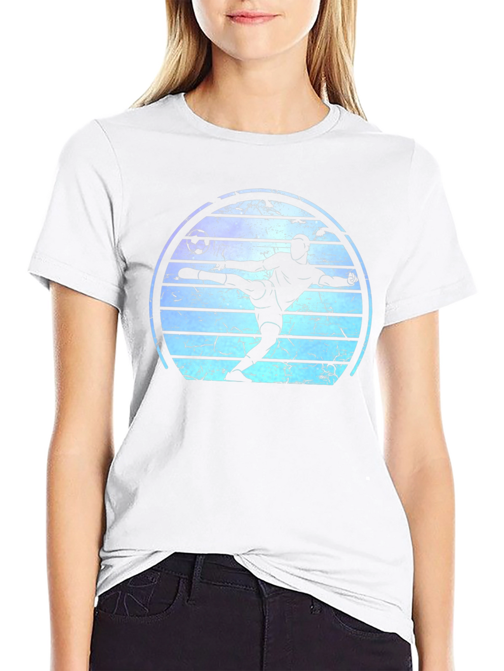 Soccer Player Graphic Tee - Retro Style