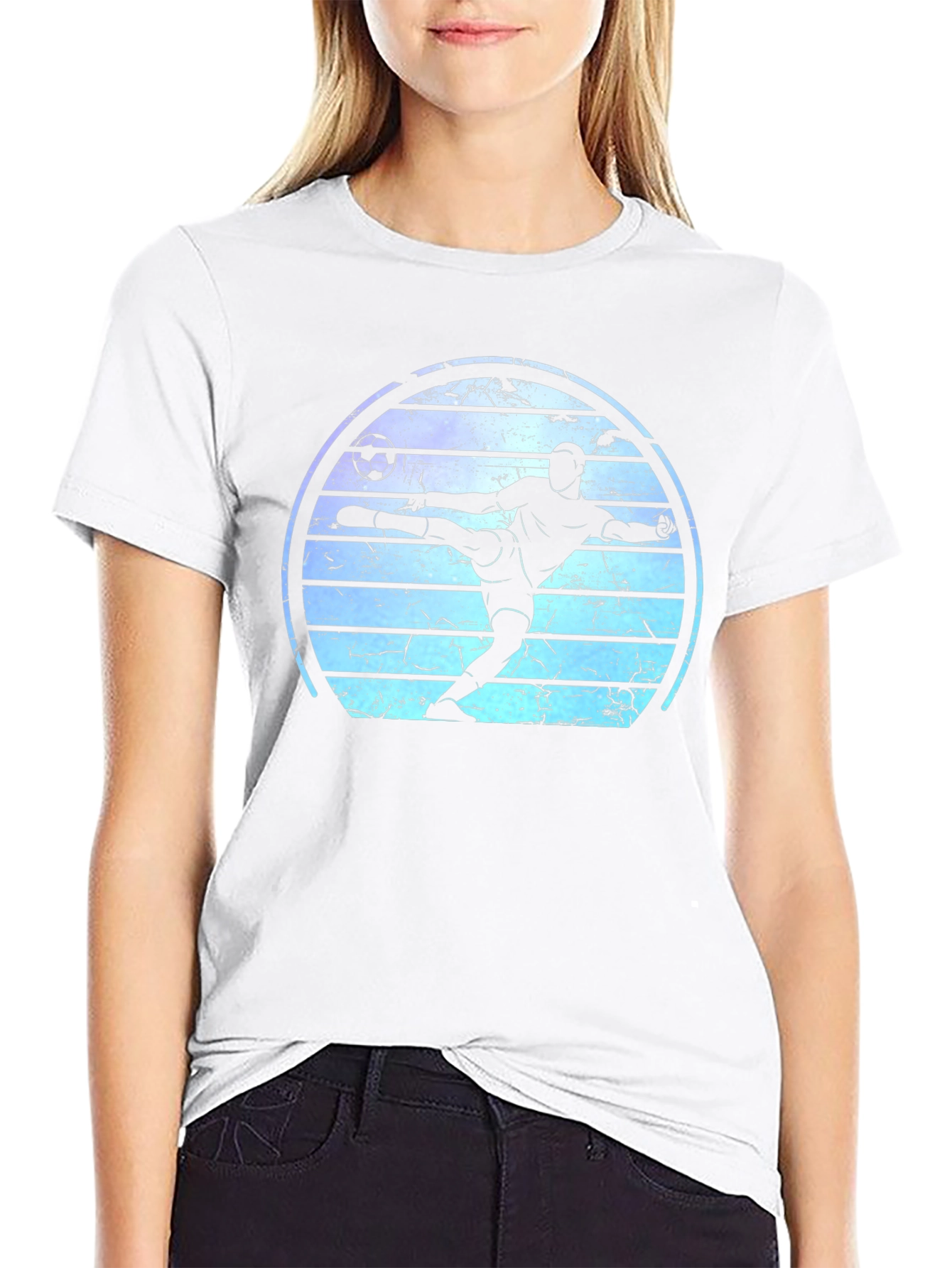 Soccer Player Graphic Tee - Retro Style
