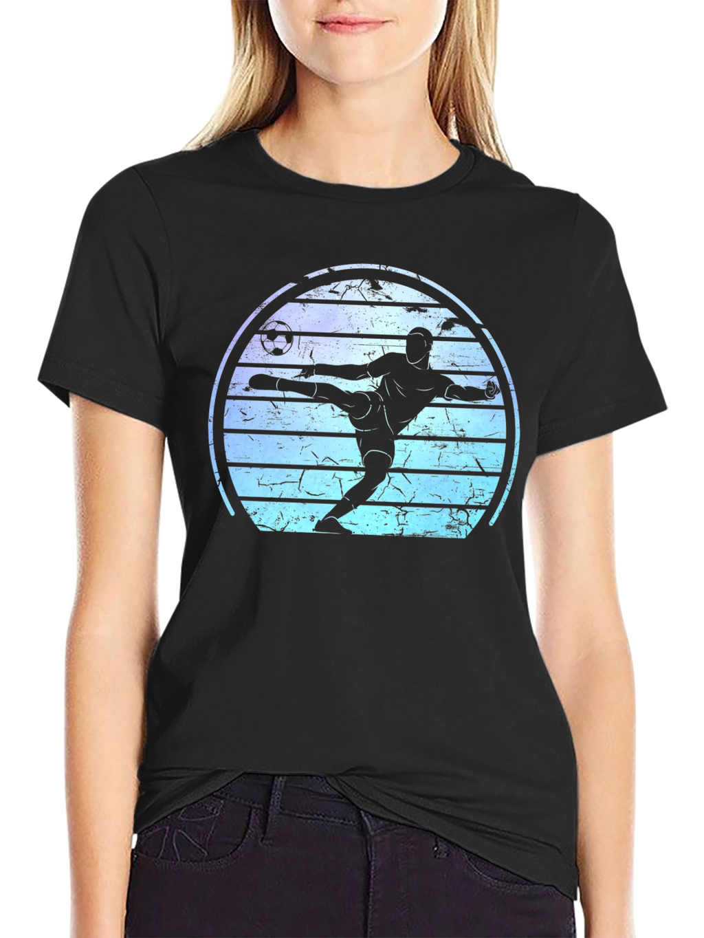 Soccer Player Graphic Tee - Retro Style