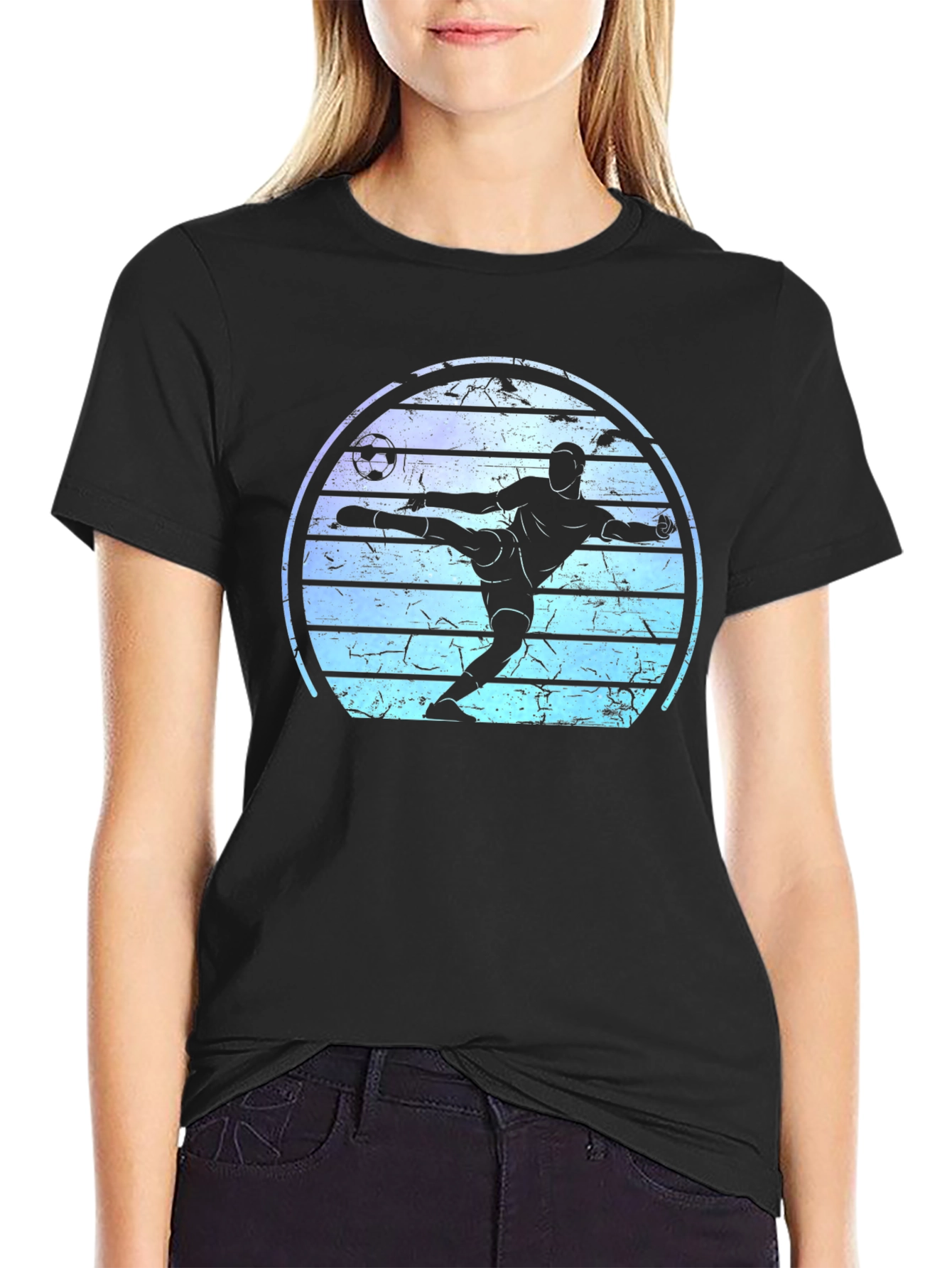 Soccer Player Graphic Tee - Retro Style