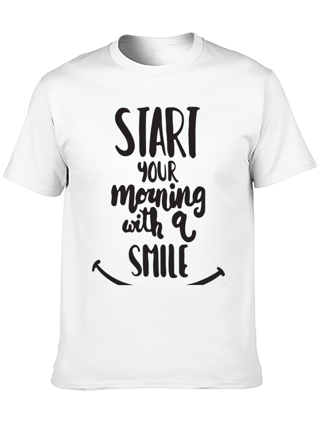 Start Your Morning With a Smile Black T-Shirt