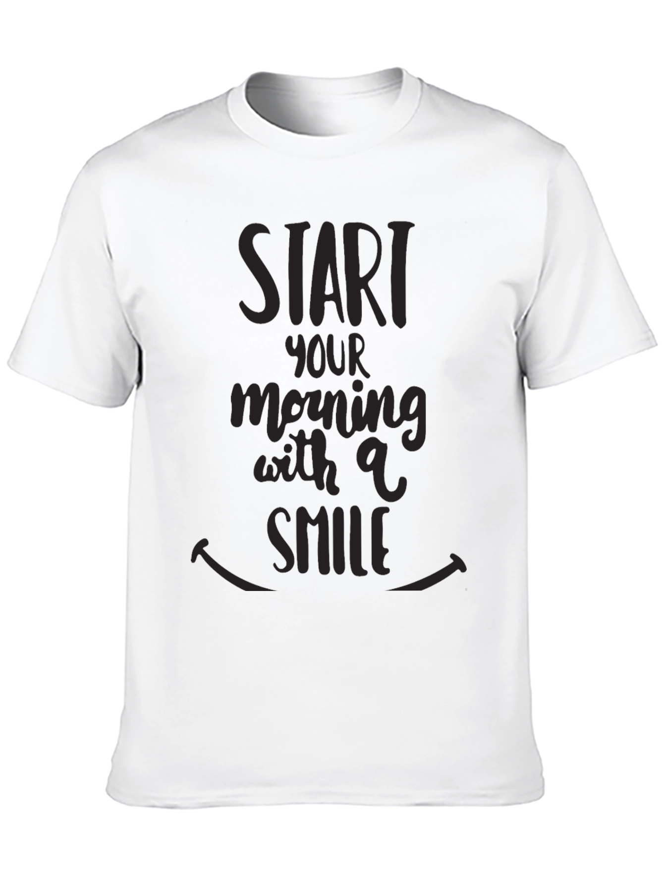 Start Your Morning With a Smile Black T-Shirt