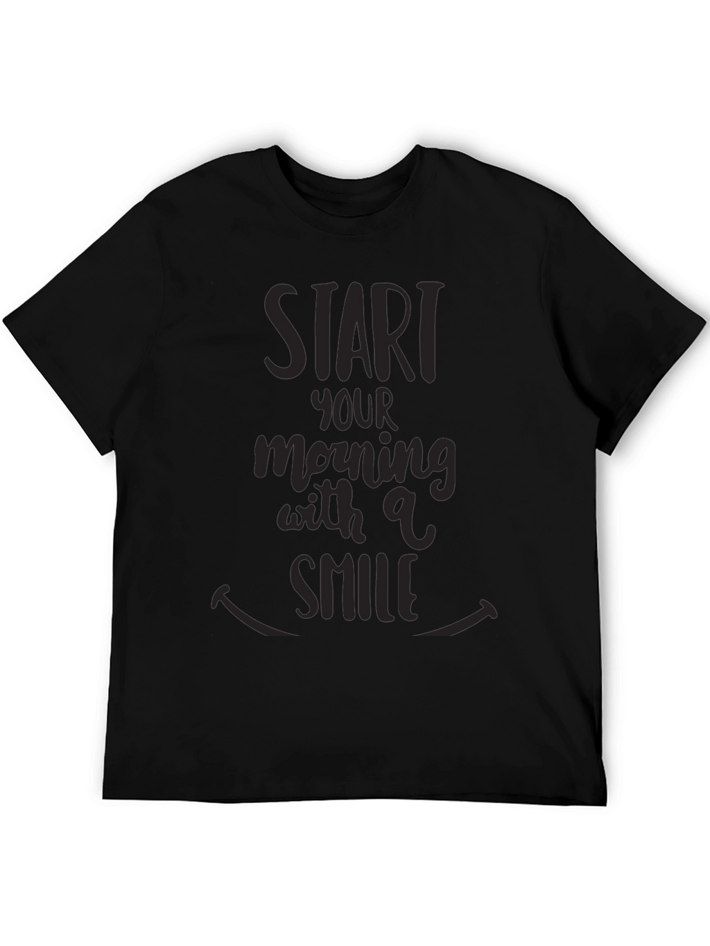 Start Your Morning With a Smile Black T-Shirt