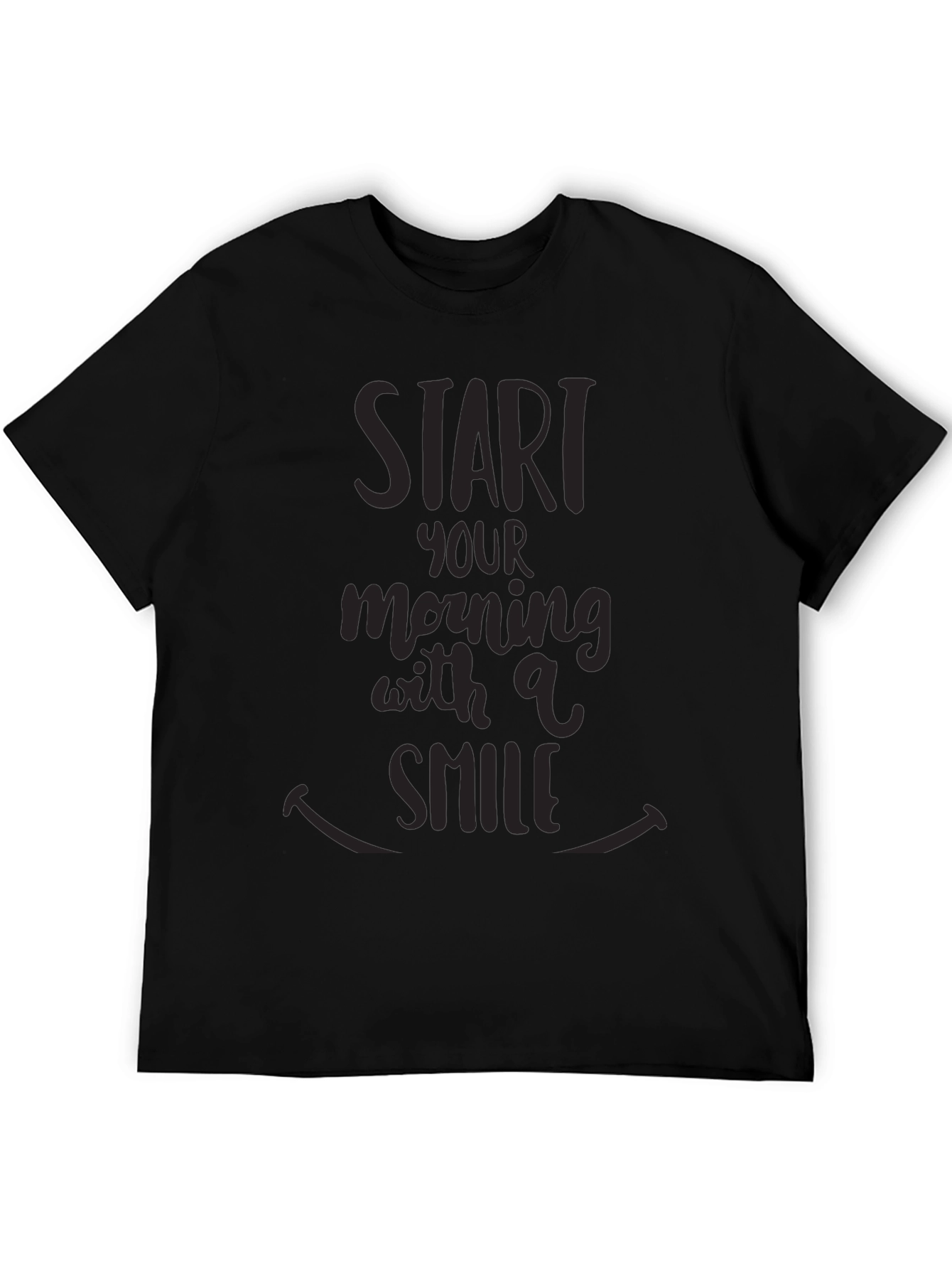 Start Your Morning With a Smile Black T-Shirt