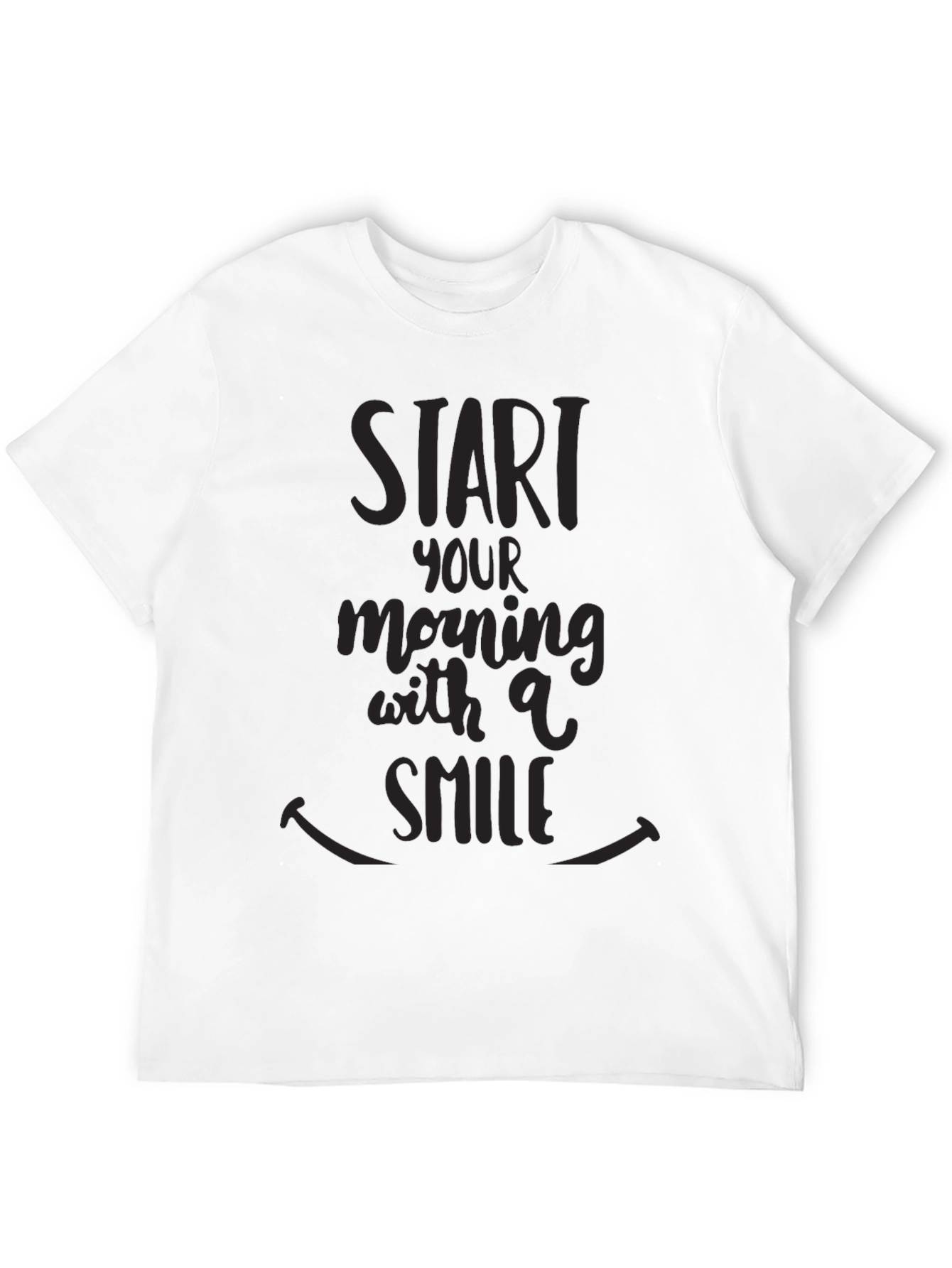 Start Your Morning With a Smile Black T-Shirt