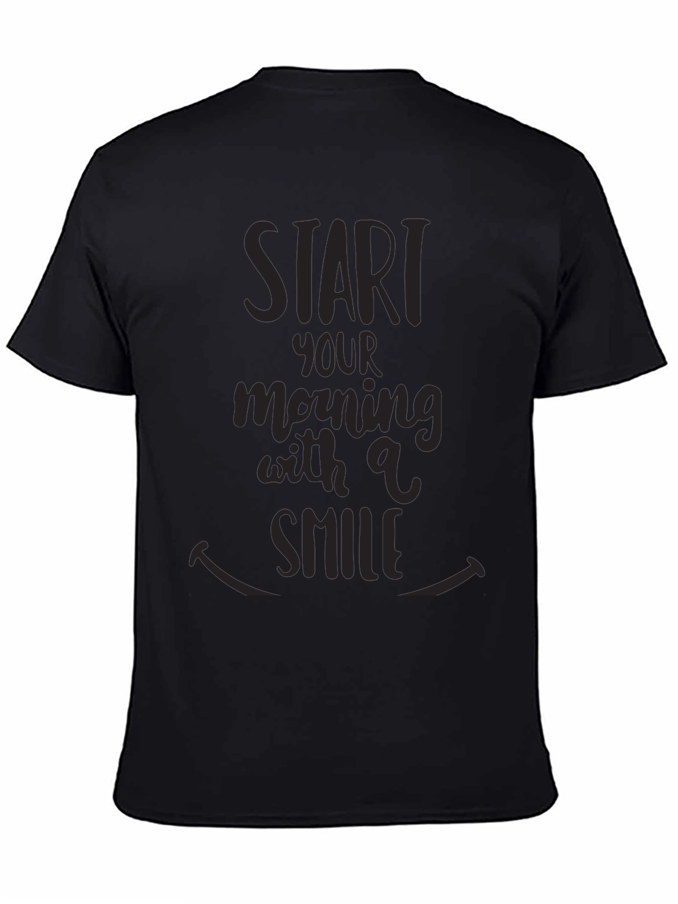 Start Your Morning With a Smile Black T-Shirt