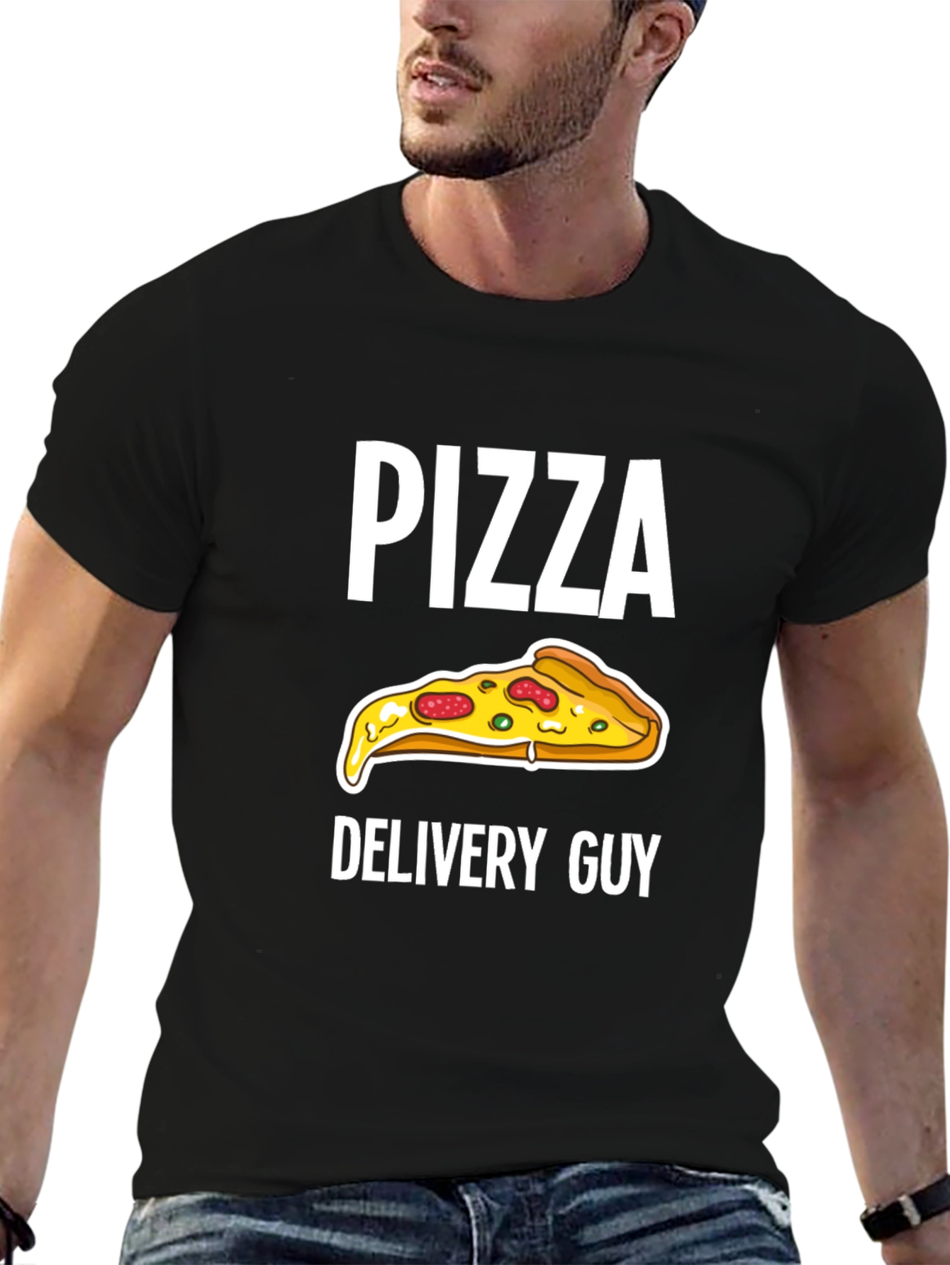 Pizza Delivery Guy Graphic Tee - Black