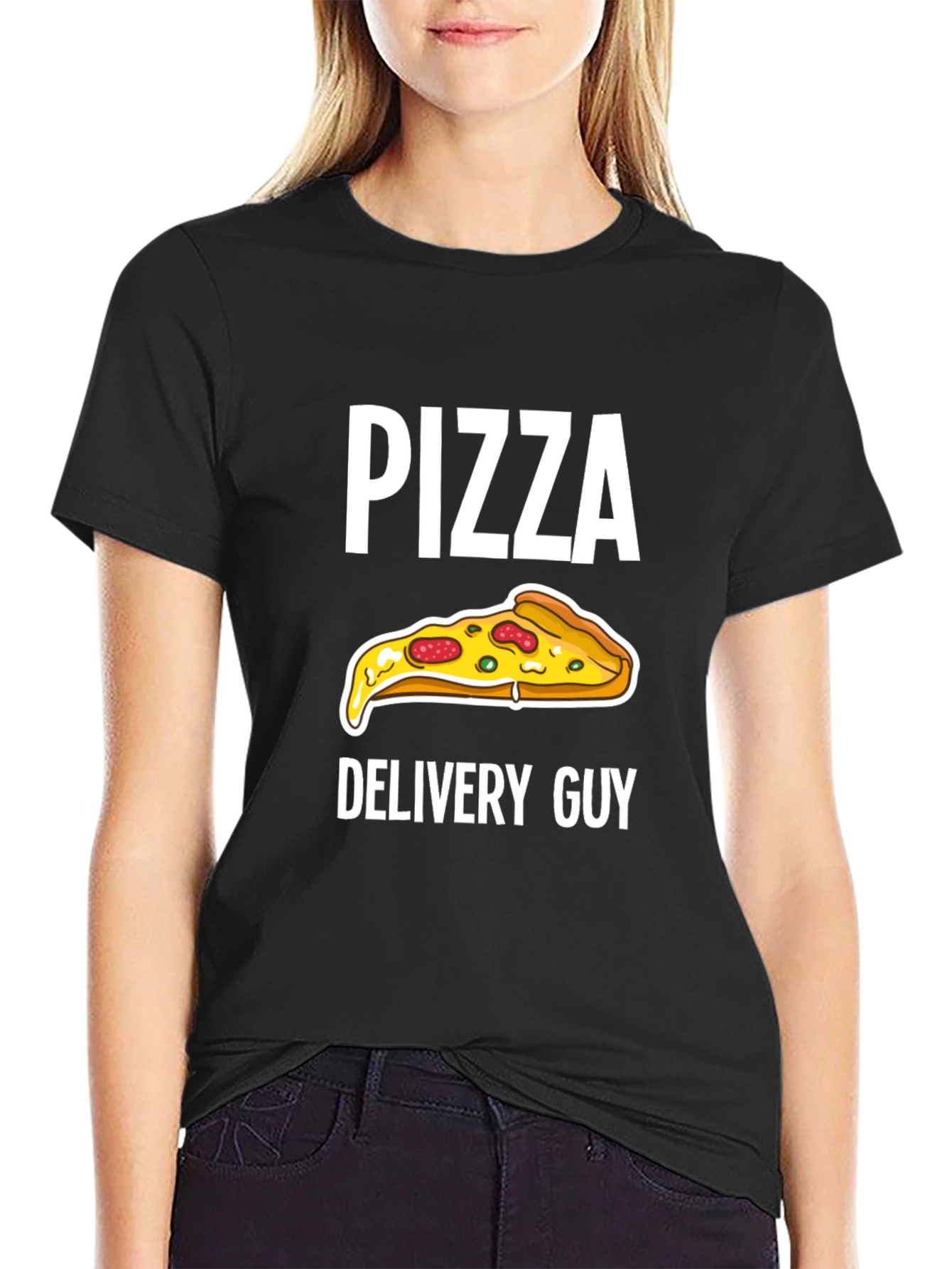Pizza Delivery Guy Graphic Tee - Black