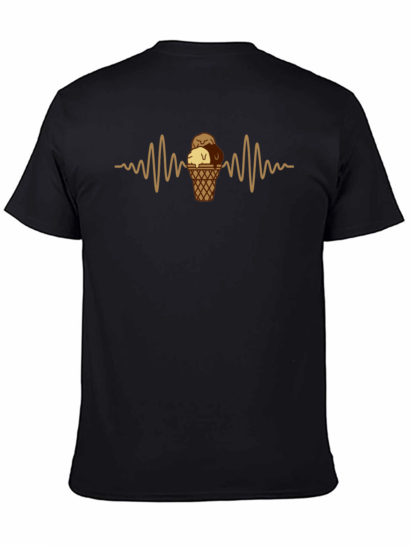 Ice Cream Heartbeat Black T-Shirt