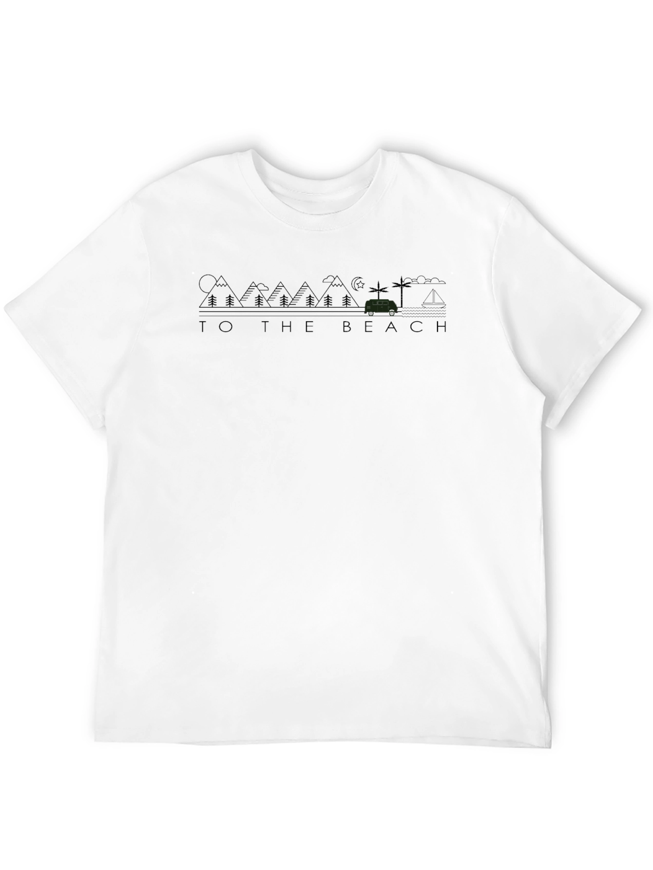 To the Beach Graphic Tee - Black Crew Neck