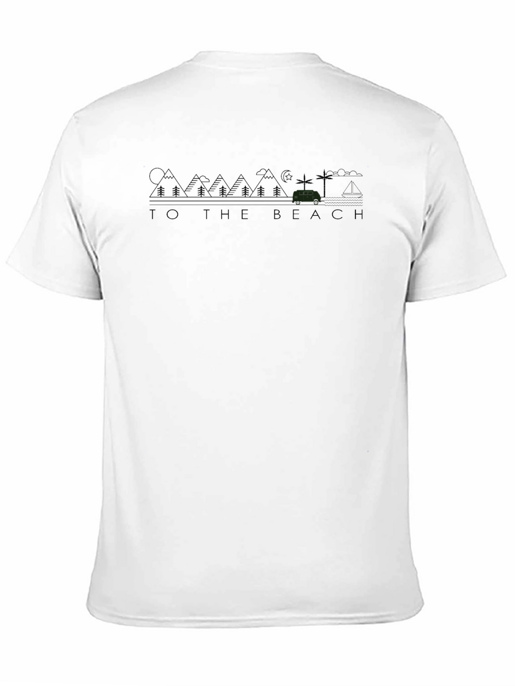 To the Beach Graphic Tee - Black Crew Neck