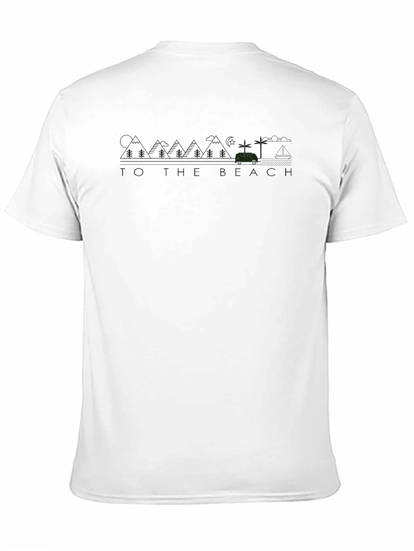 To the Beach Graphic Tee - Black Crew Neck
