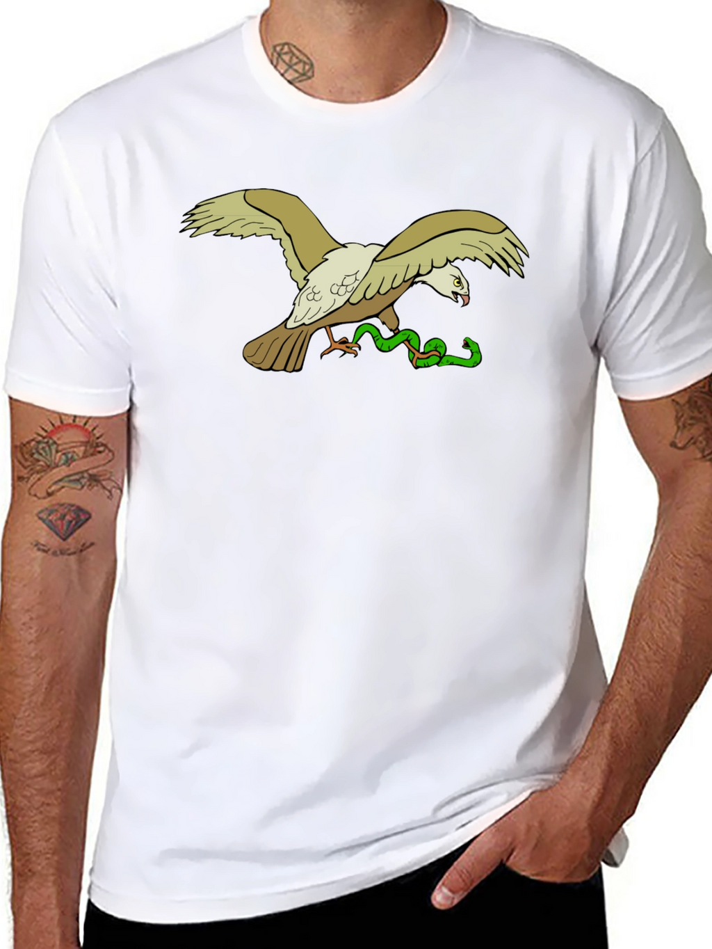 Eagle & Snake Graphic T-Shirt - Black