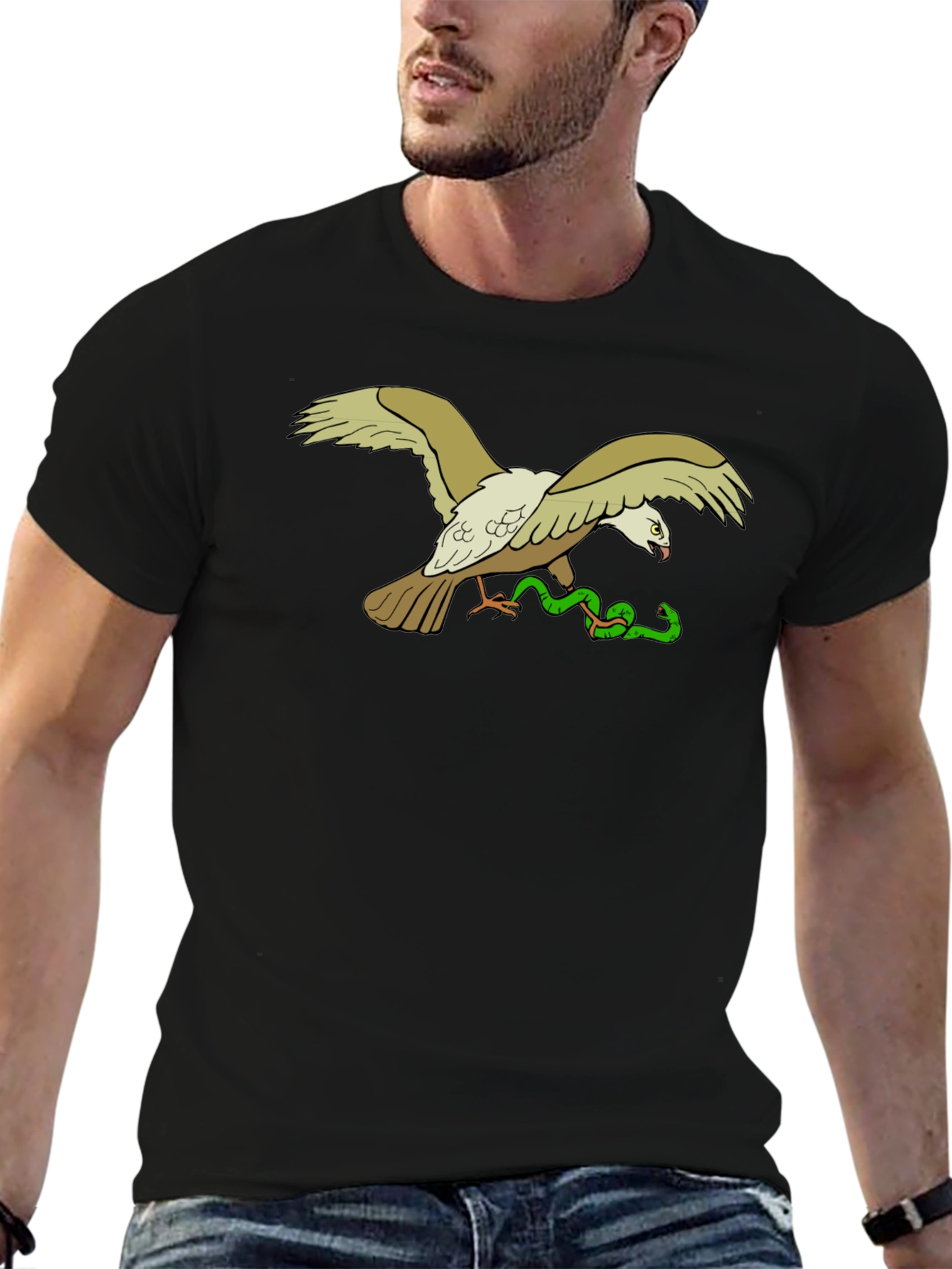 Eagle & Snake Graphic T-Shirt - Black