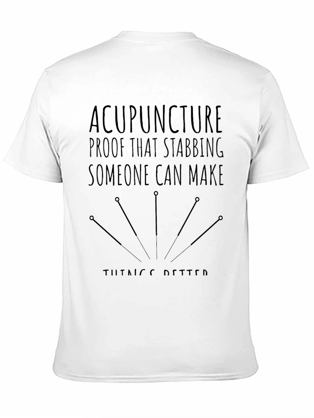 Acupuncture Stabbing Humor Graphic Tee - Black
