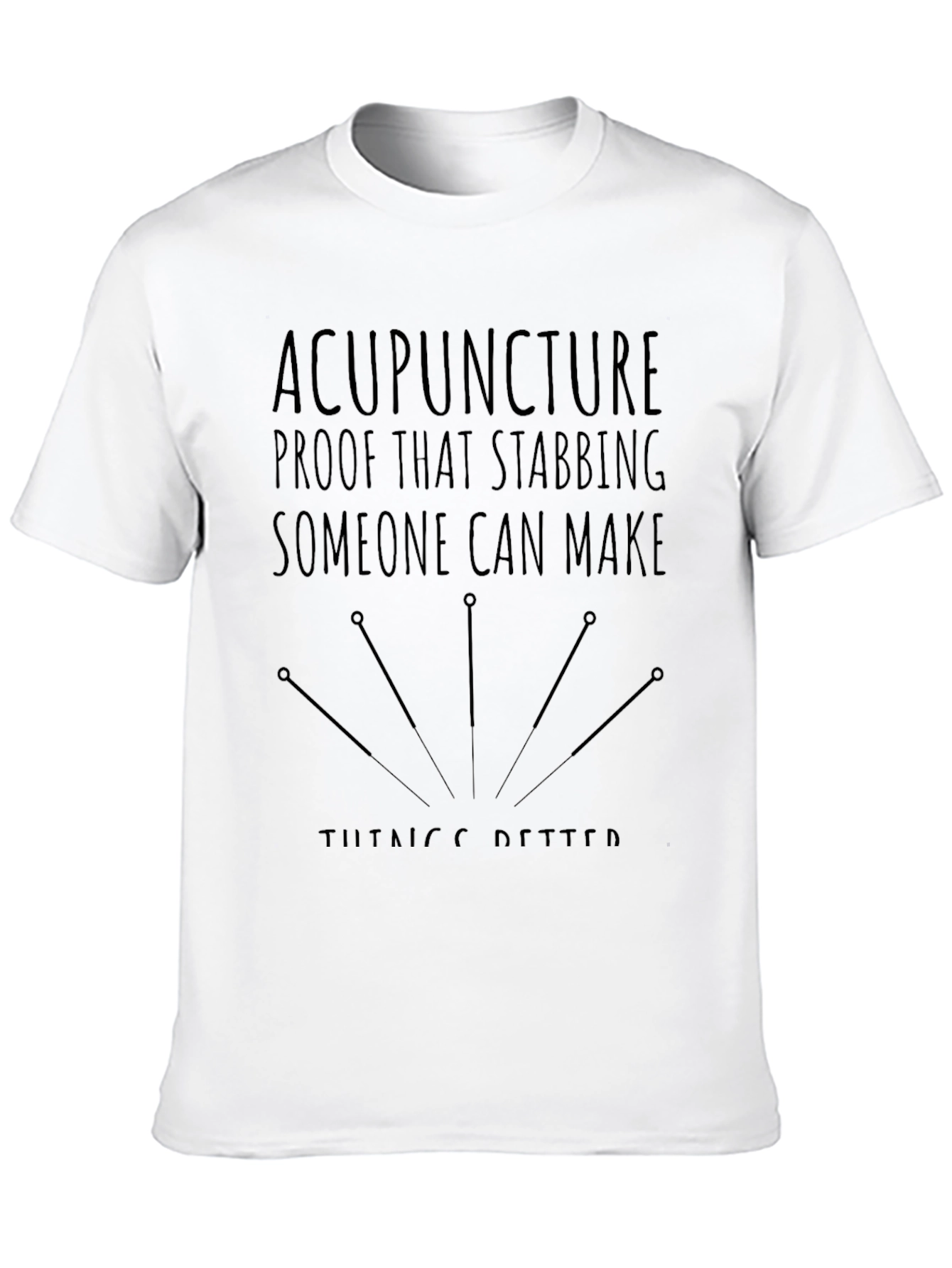 Acupuncture Stabbing Humor Graphic Tee - Black