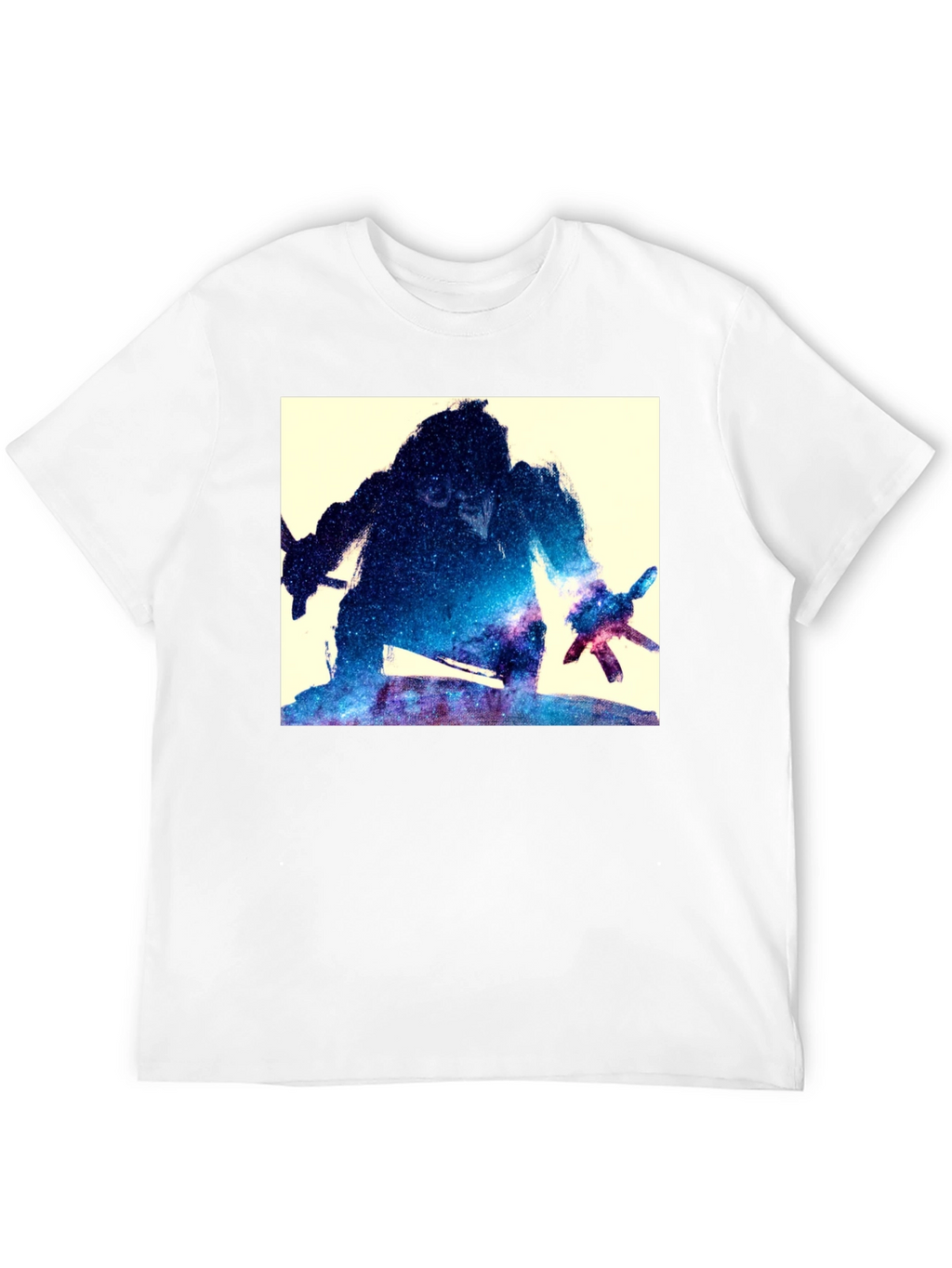 Galaxy Warrior Graphic Tee - Black Cotton Blend