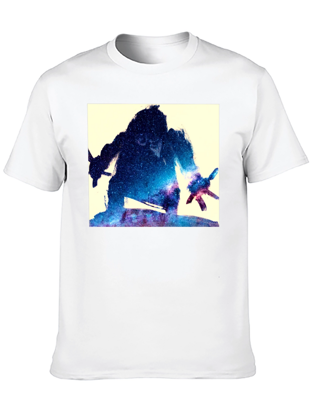 Galaxy Warrior Graphic Tee - Black Cotton Blend