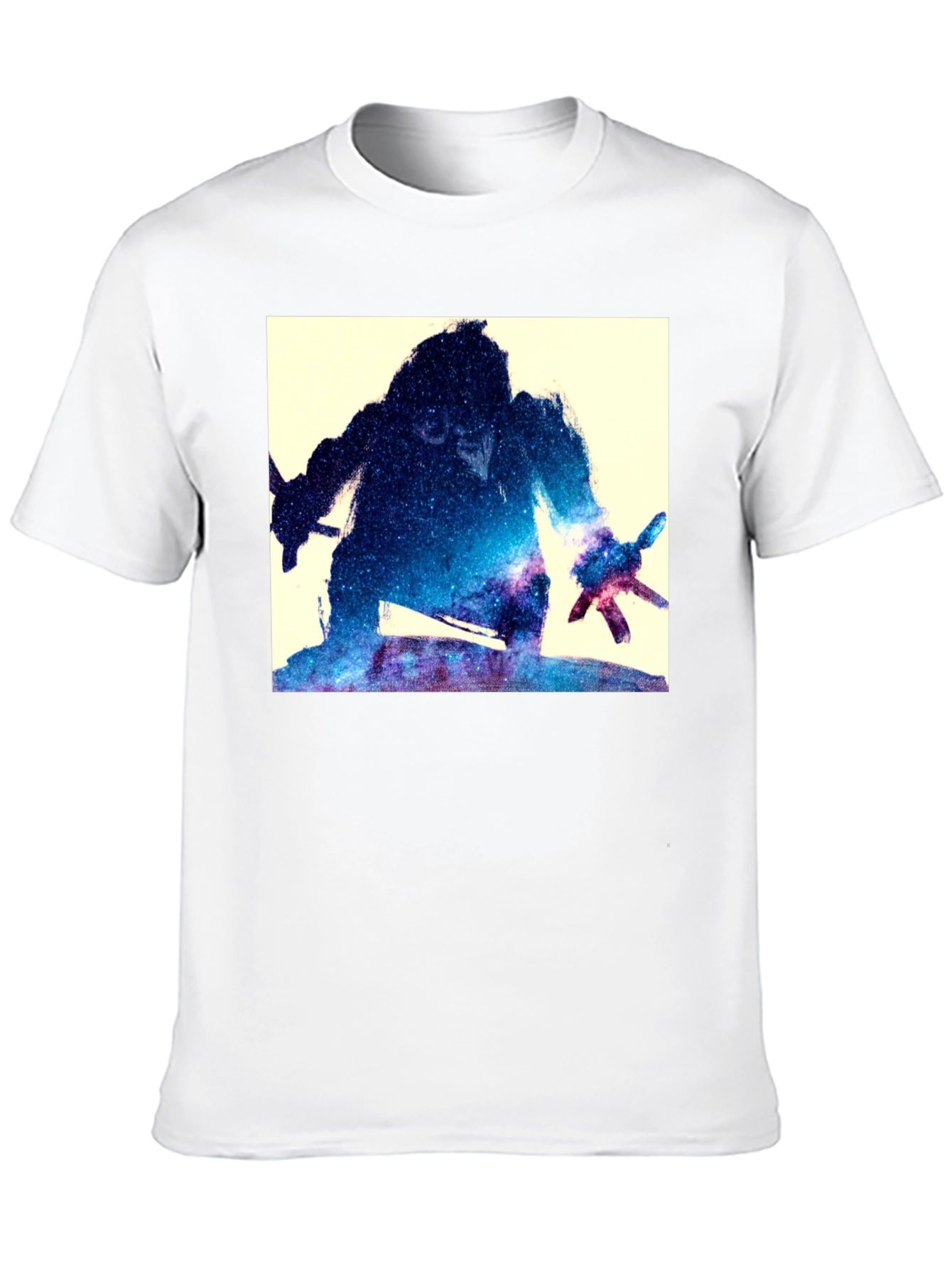 Galaxy Warrior Graphic Tee - Black Cotton Blend