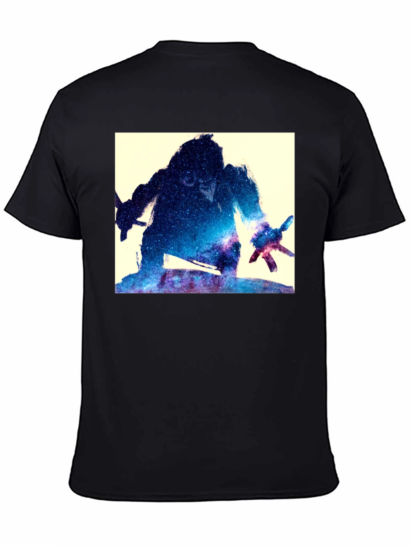 Galaxy Warrior Graphic Tee - Black Cotton Blend