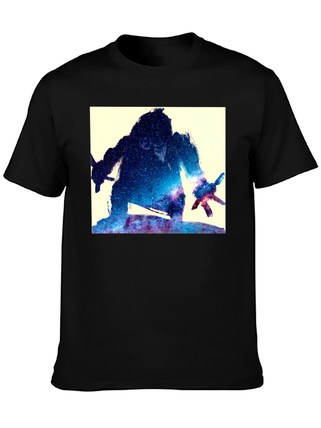 Galaxy Warrior Graphic Tee - Black Cotton Blend