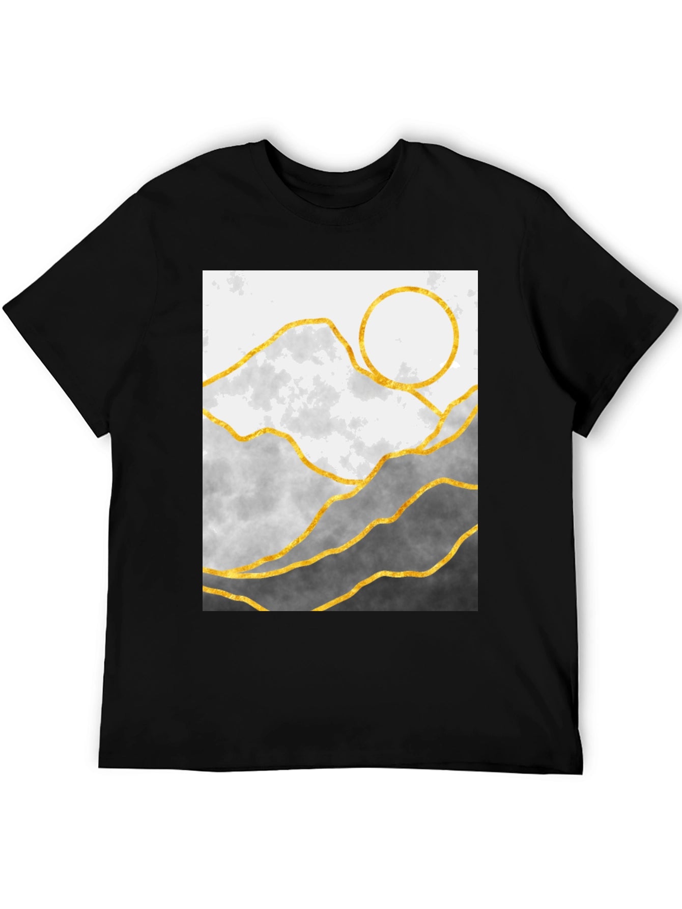 Mountainscape Graphic Tee - Stylish Geometric Design