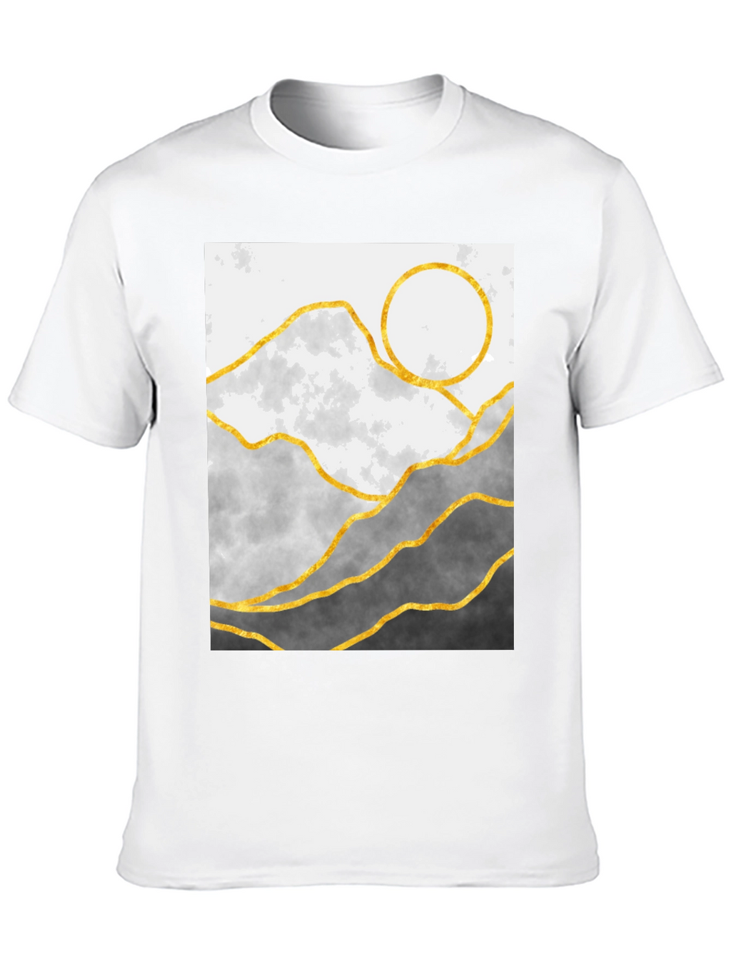 Mountainscape Graphic Tee - Stylish Geometric Design