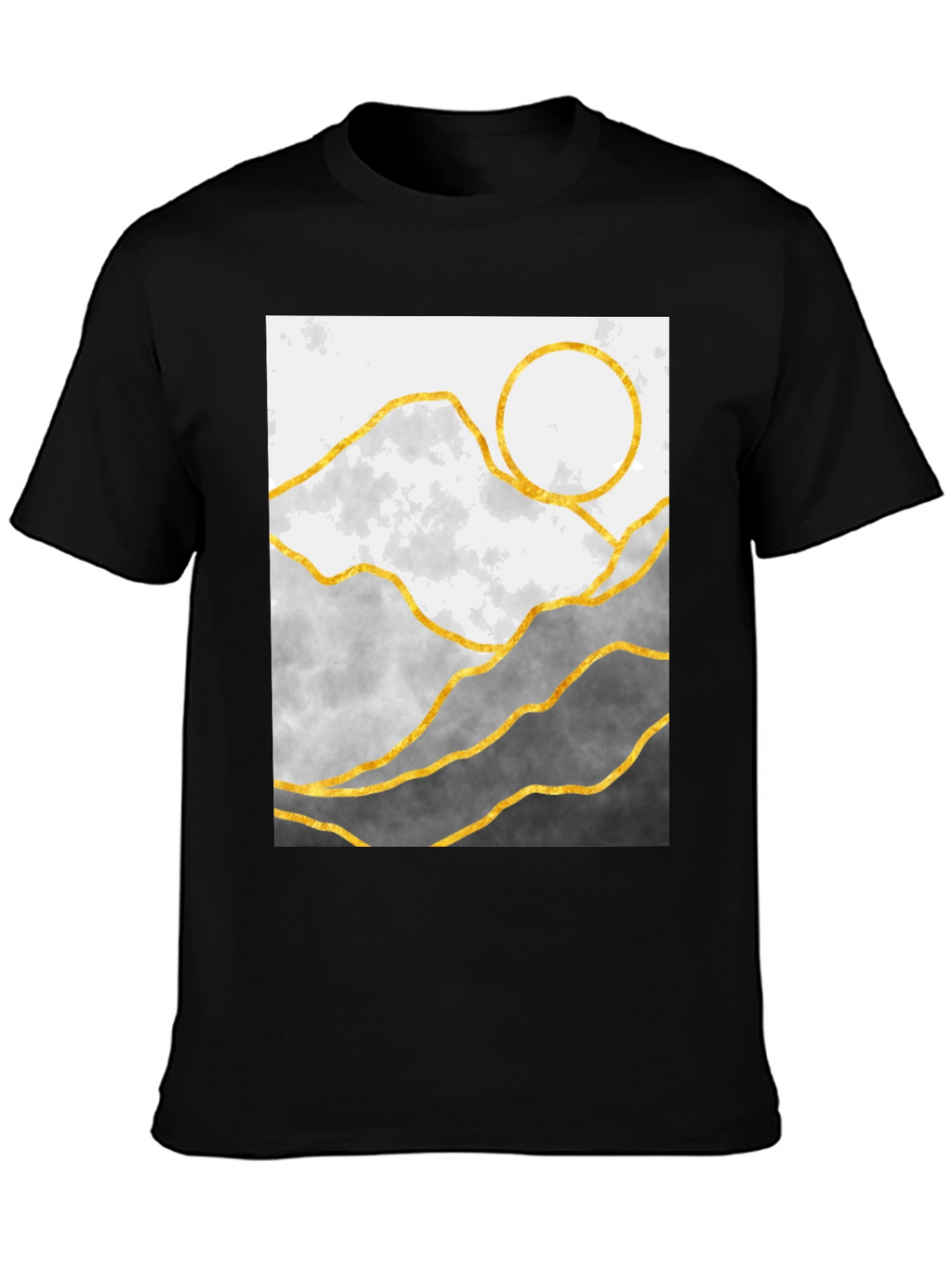 Mountainscape Graphic Tee - Stylish Geometric Design