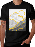 Mountainscape Graphic Tee - Stylish Geometric Design