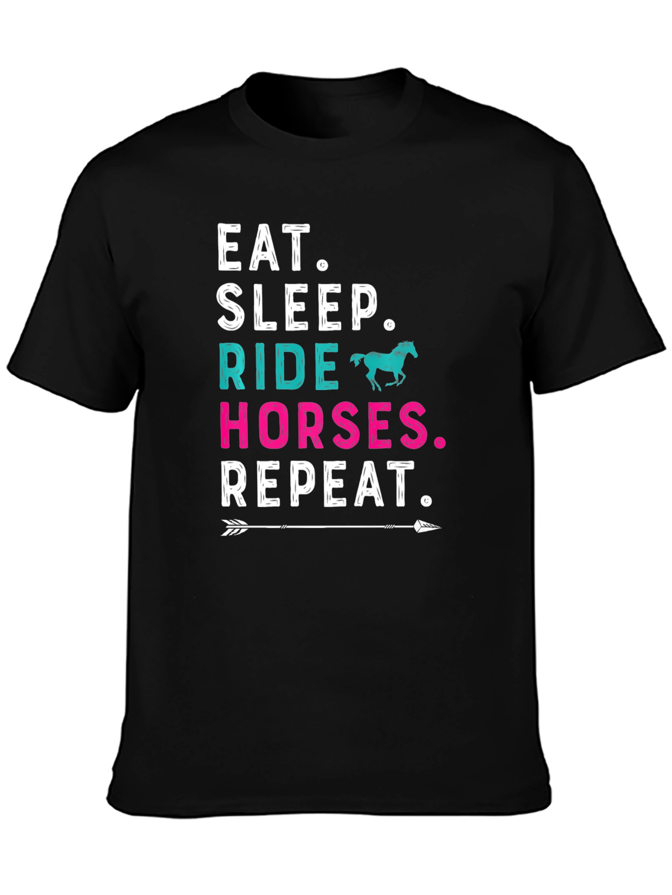 Eat Sleep Ride Horses Repeat Graphic Tee