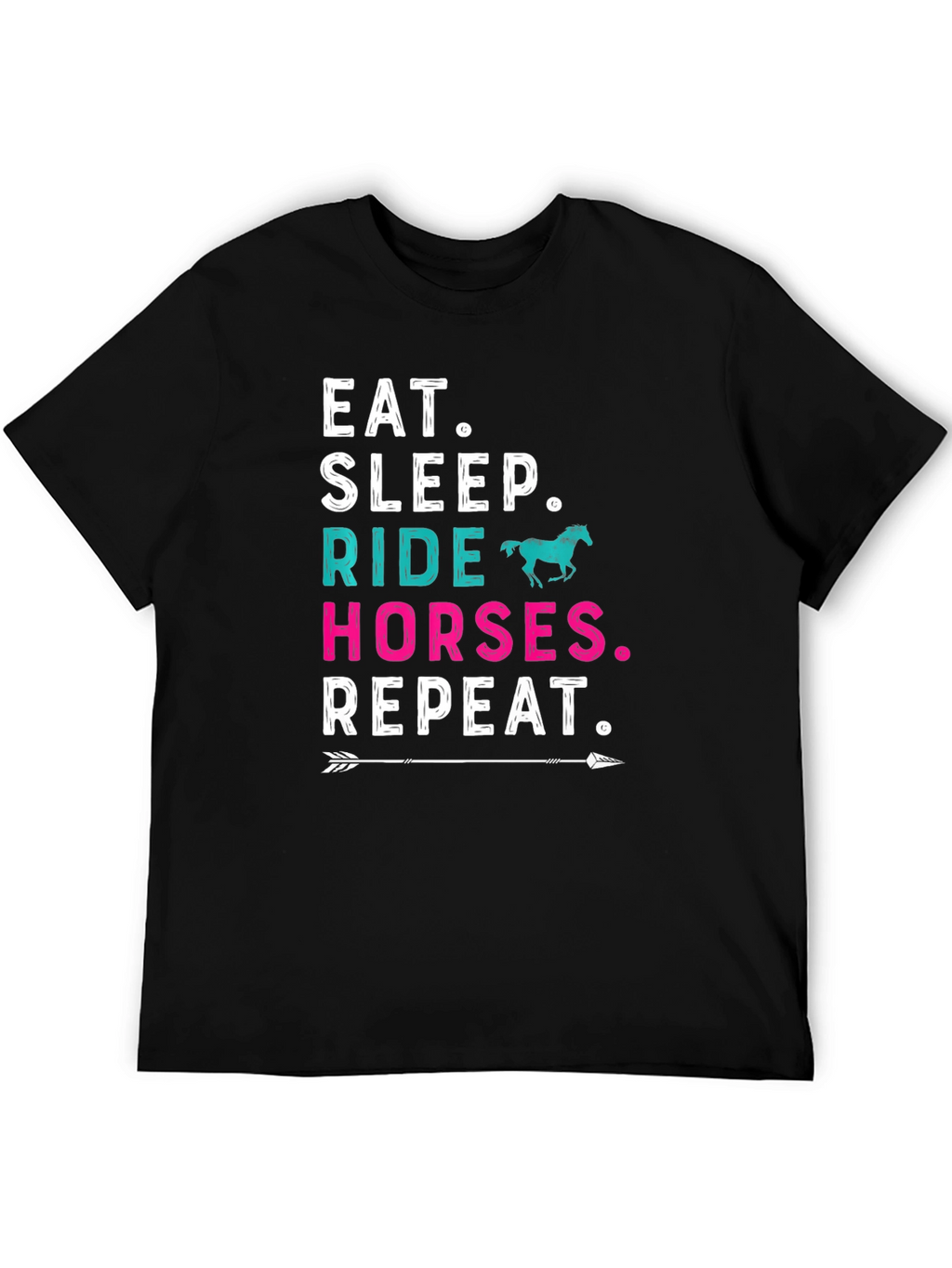 Eat Sleep Ride Horses Repeat Graphic Tee
