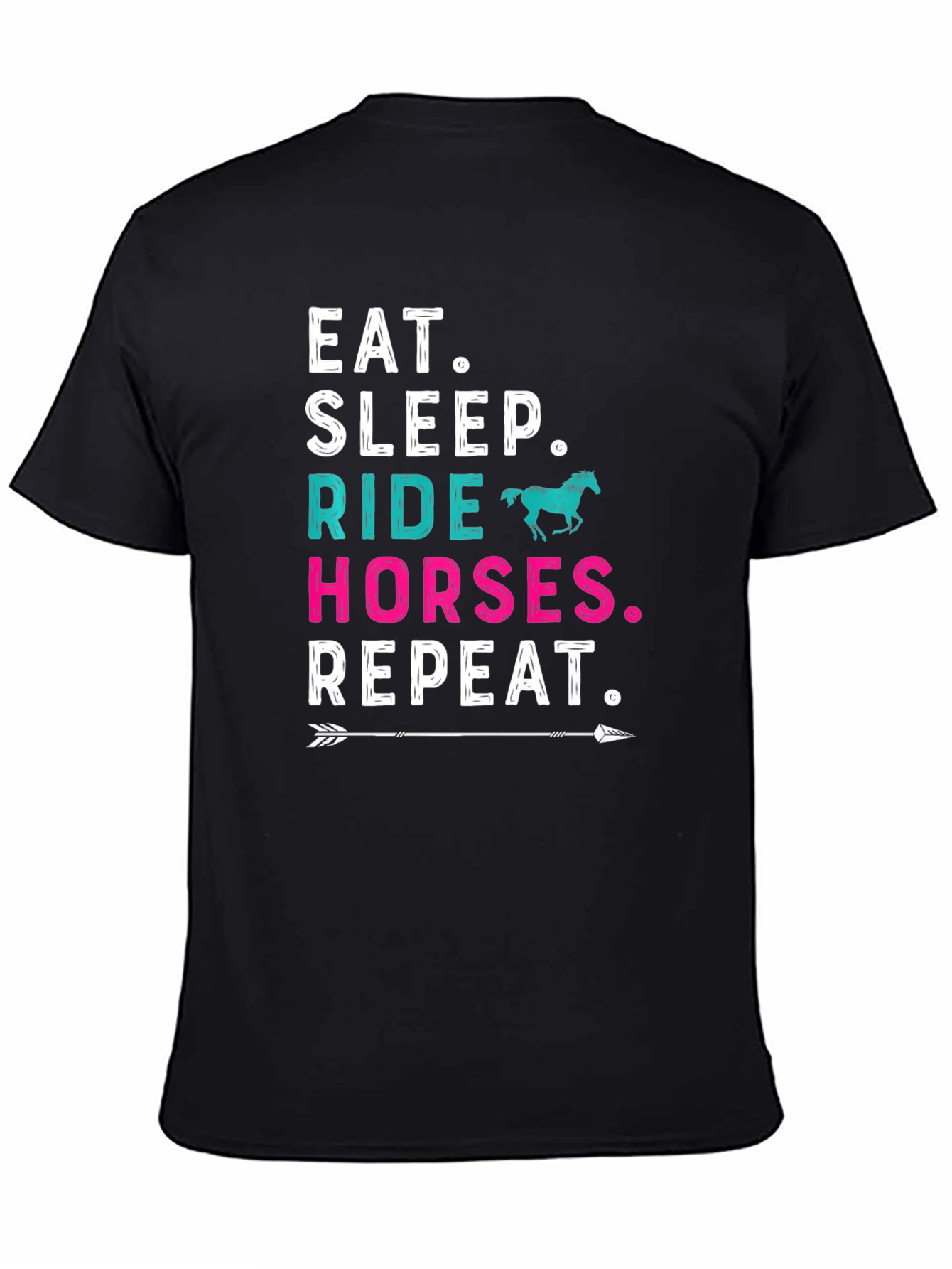 Eat Sleep Ride Horses Repeat Graphic Tee