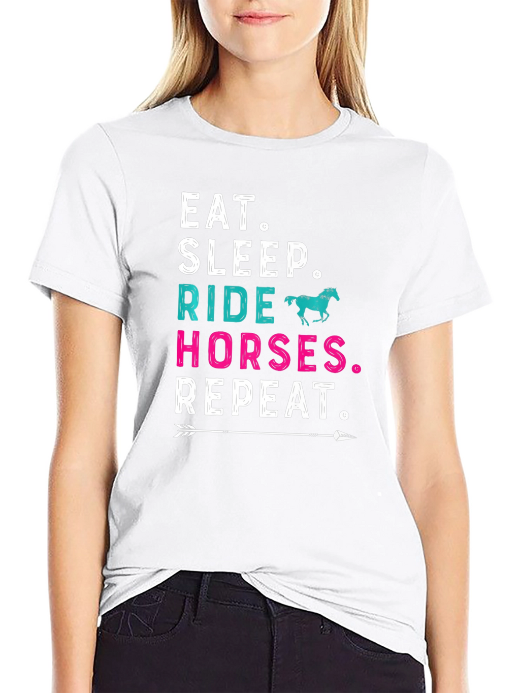 Eat Sleep Ride Horses Repeat Graphic Tee