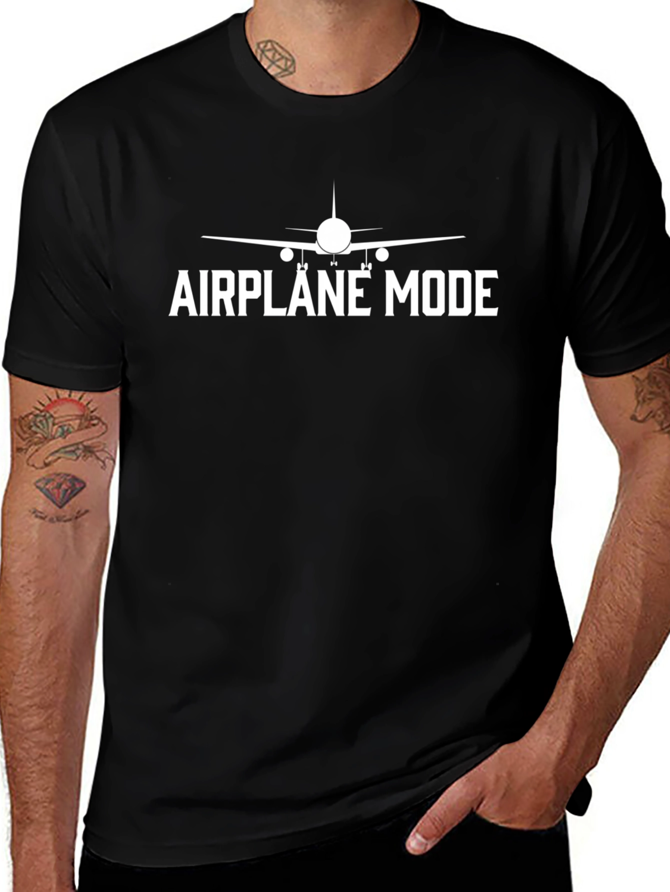 Airplane Mode Black Graphic Tee
