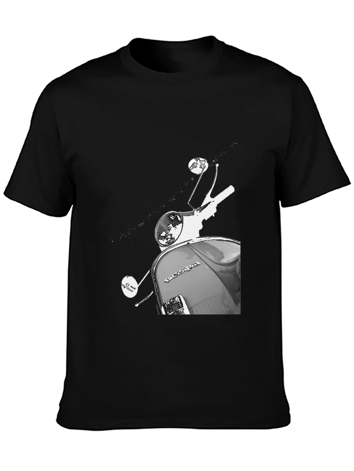 Vintage Vespa Scooter Graphic Tee - Classic Black